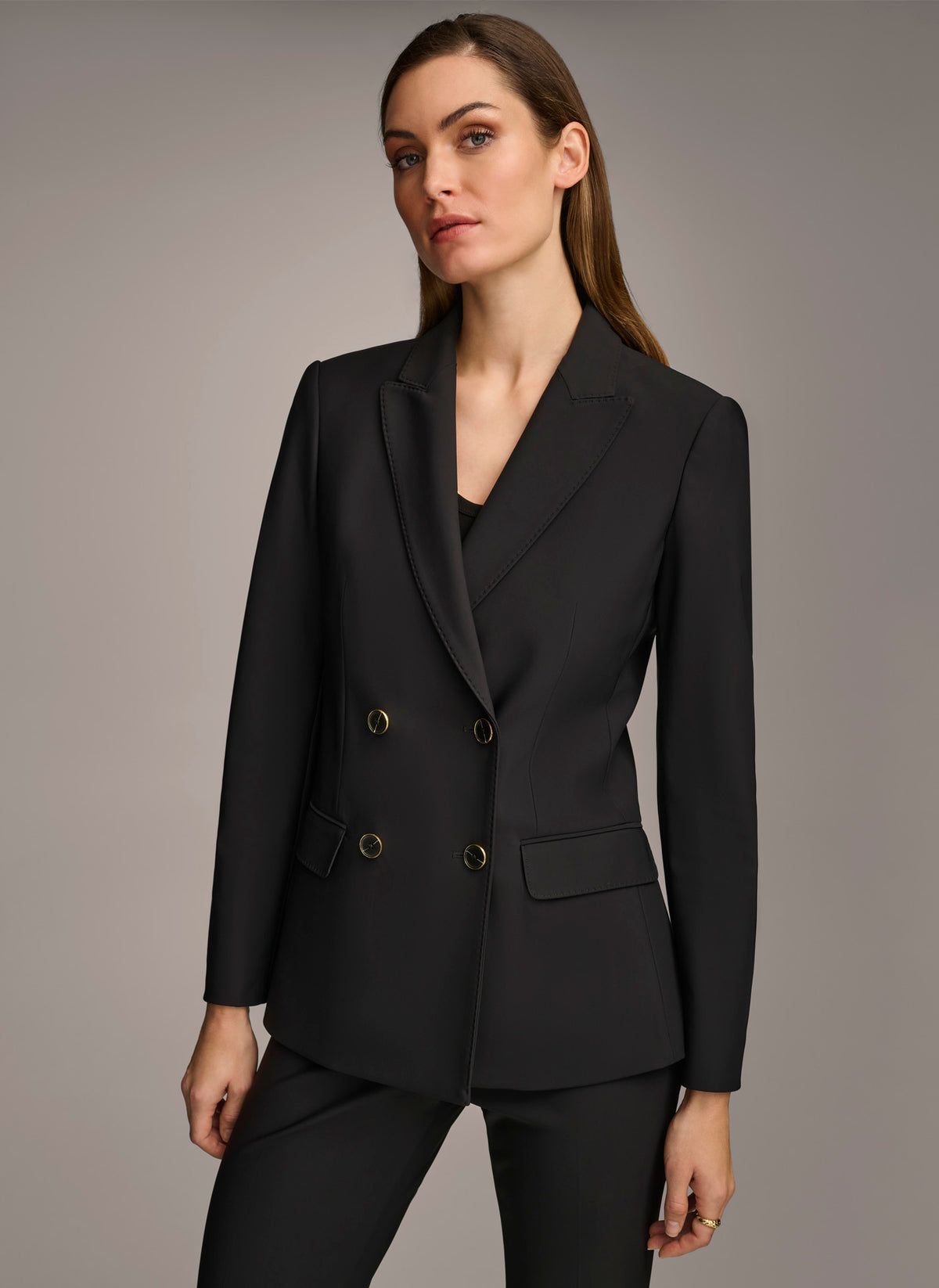 Donna Karan Women's Double Breasted Jacket in Black