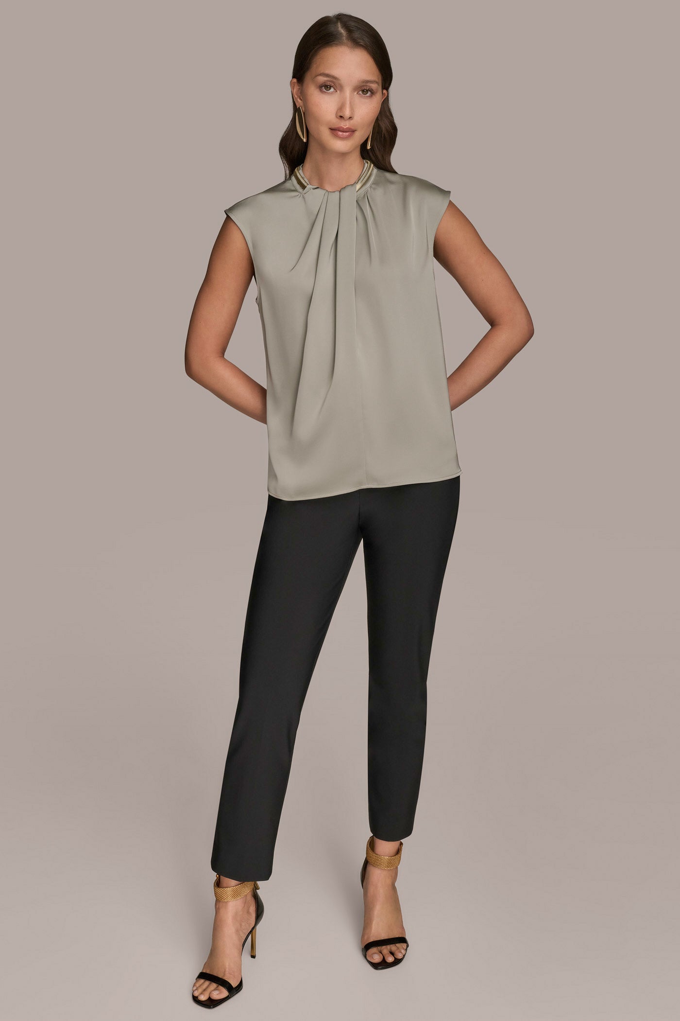 CAP SLEEVE TWIST-FRONT TOP VIEW 6 | New clothing CAP SLEEVE TWIST-FRONT TOP VIEW 6 | New clothing