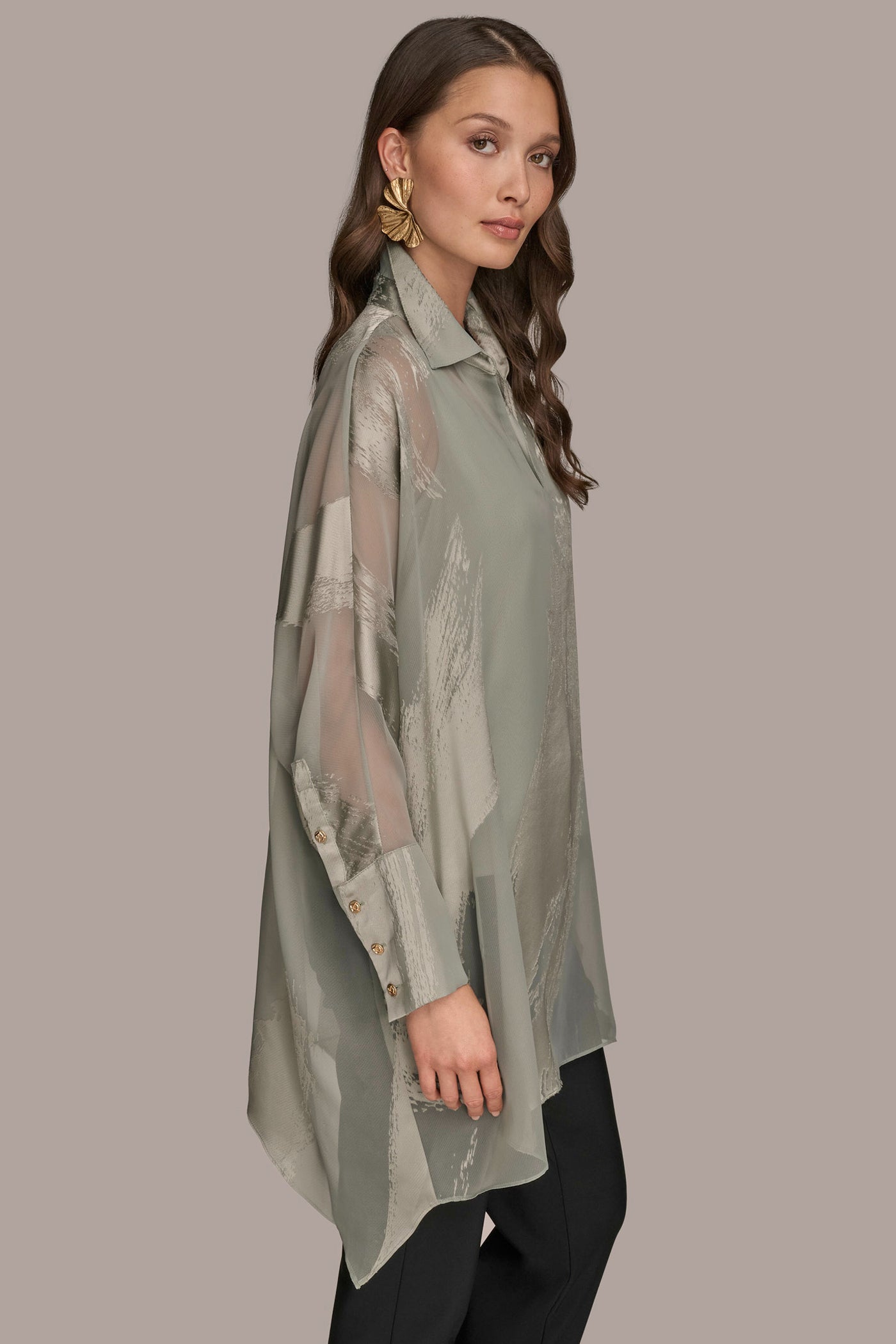 LONG SLEEVE BURNOUT TUNIC VIEW 3 LONG SLEEVE BURNOUT TUNIC VIEW 3