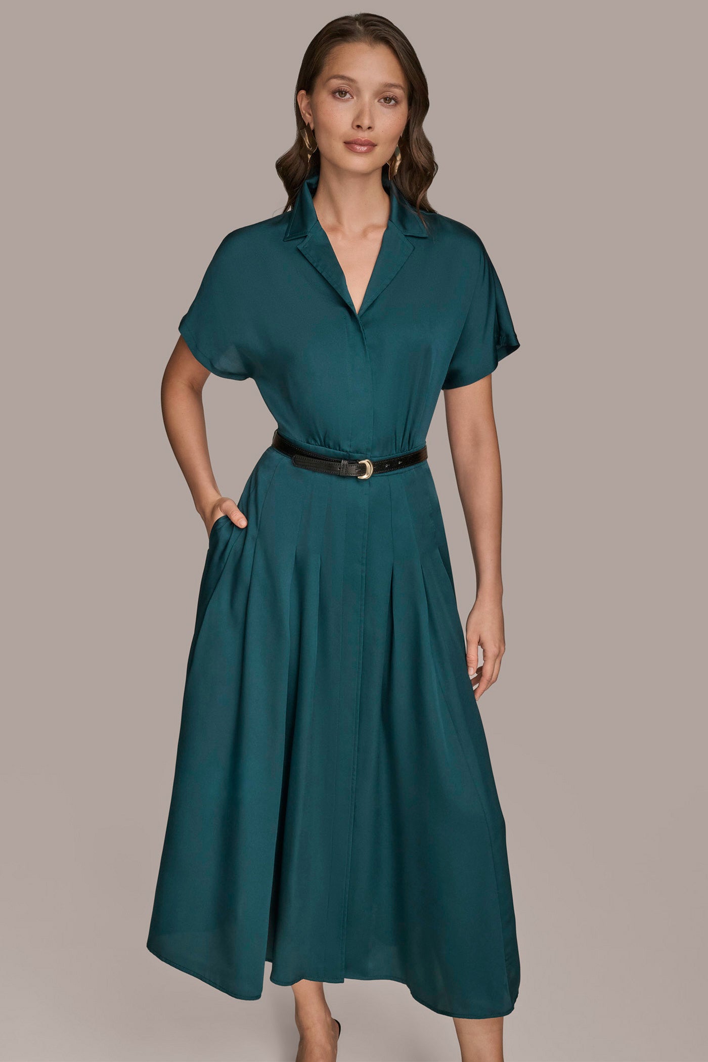 BELTED MIDI SHIRT DRESS VIEW 4 | Essential Dresses BELTED MIDI SHIRT DRESS VIEW 4 | Essential Dresses