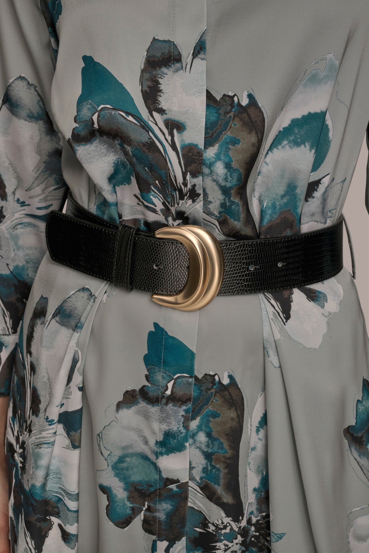 BELTED FLORAL MIDI SHIRT DRESS VIEW 5 BELTED FLORAL MIDI SHIRT DRESS VIEW 5