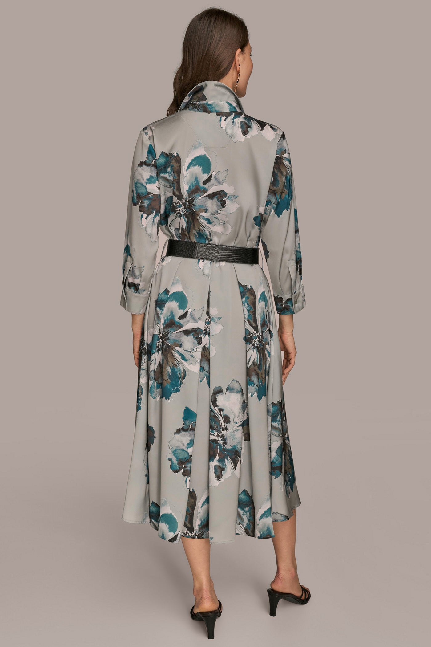 BELTED FLORAL MIDI SHIRT DRESS | View 2 | Essential Dresses BELTED FLORAL MIDI SHIRT DRESS | View 2 | Essential Dresses