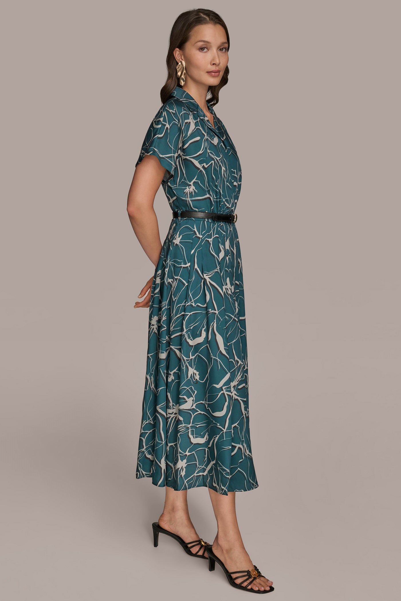 BELTED PRINTED MIDI SHIRT DRESS VIEW 7 | Essential Dresses BELTED PRINTED MIDI SHIRT DRESS VIEW 7 | Essential Dresses