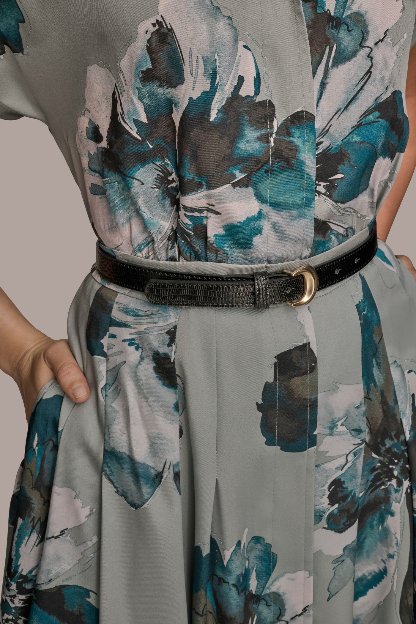 BELTED PRINTED MIDI SHIRT DRESS VIEW 5 BELTED PRINTED MIDI SHIRT DRESS VIEW 5