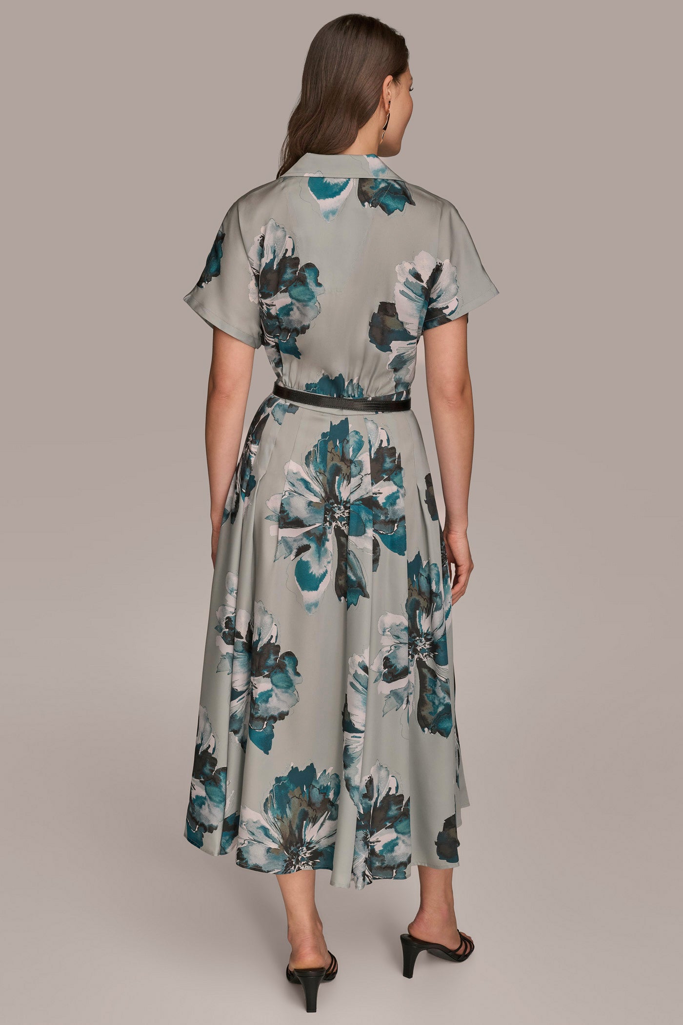 BELTED PRINTED MIDI SHIRT DRESS VIEW 9 BELTED PRINTED MIDI SHIRT DRESS VIEW 9