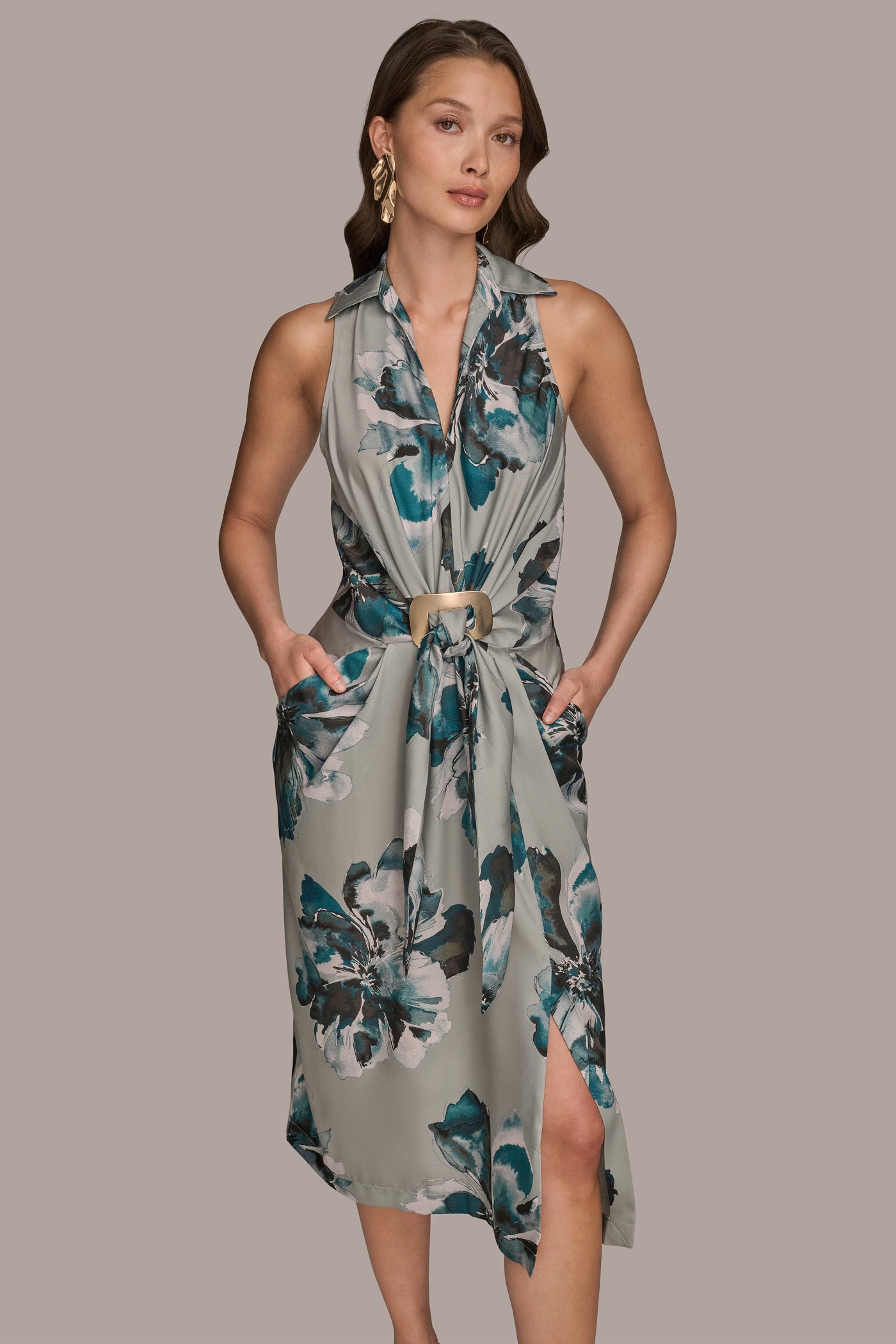 FLORAL EMBELLISHED MIDI SHIRT DRESS VIEW 4 | Essential Dresses FLORAL EMBELLISHED MIDI SHIRT DRESS VIEW 4 | Essential Dresses
