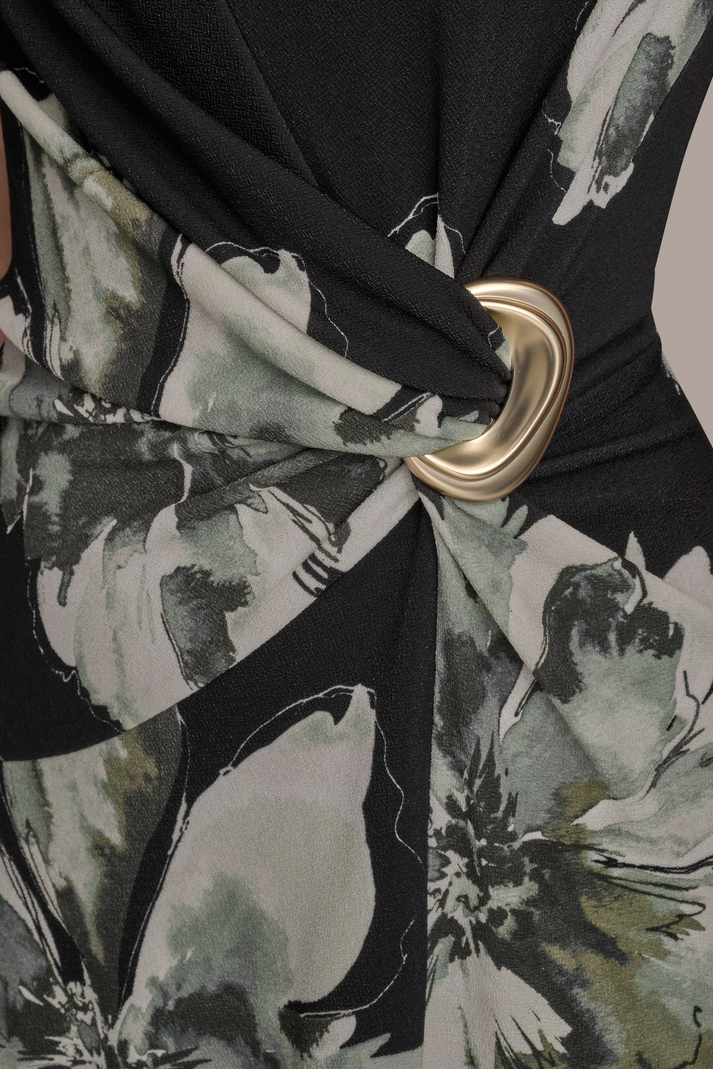 FLORAL ASYMMETRIC GATHERED EMBELLISHED DRESS VIEW 6 FLORAL ASYMMETRIC GATHERED EMBELLISHED DRESS VIEW 6