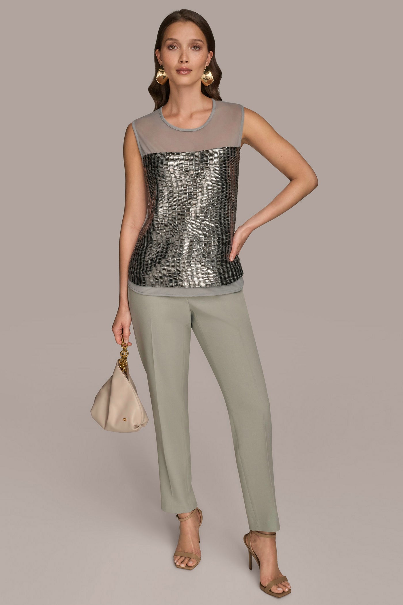 SLEEVELESS CREW-NECK SEQUIN BLOUSE VIEW 6 | Sale Tops and Sweaters SLEEVELESS CREW-NECK SEQUIN BLOUSE VIEW 6 | Sale Tops and Sweaters