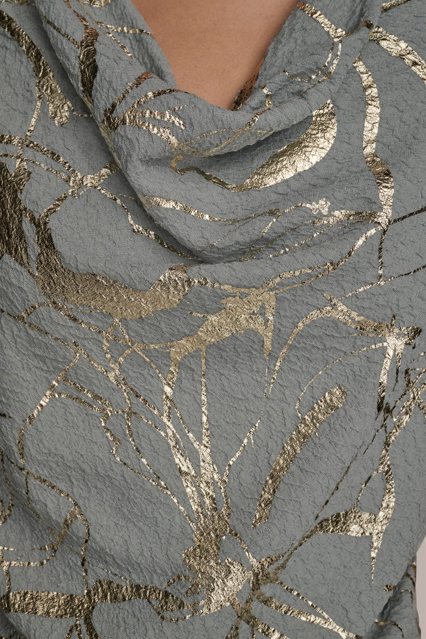SLEEVELESS COWL-NECK METALLIC BLOUSE VIEW 4 SLEEVELESS COWL-NECK METALLIC BLOUSE VIEW 4