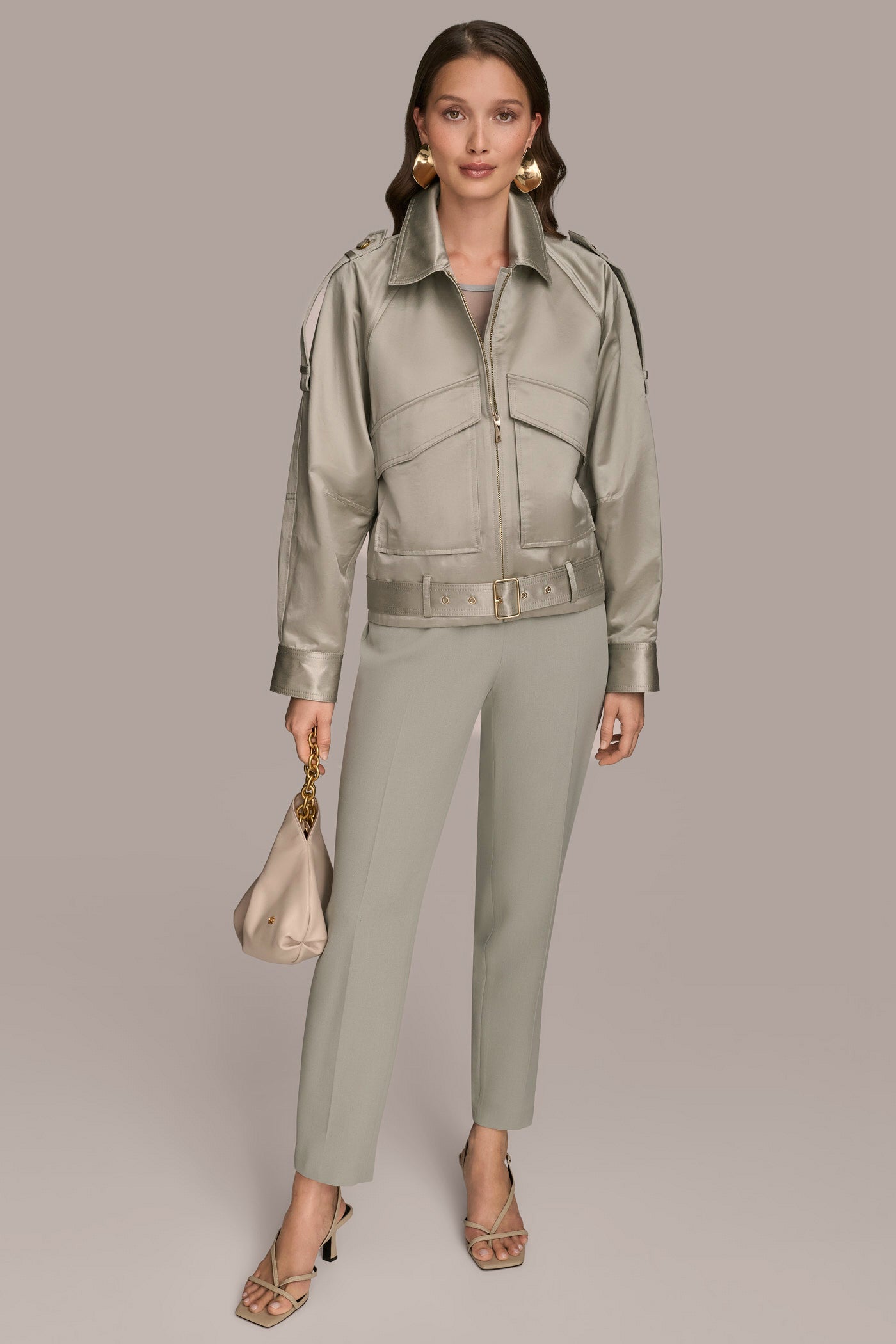 BELTED SATIN BIKER JACKET VIEW 11 | Coats & Jackets BELTED SATIN BIKER JACKET VIEW 11 | Coats & Jackets