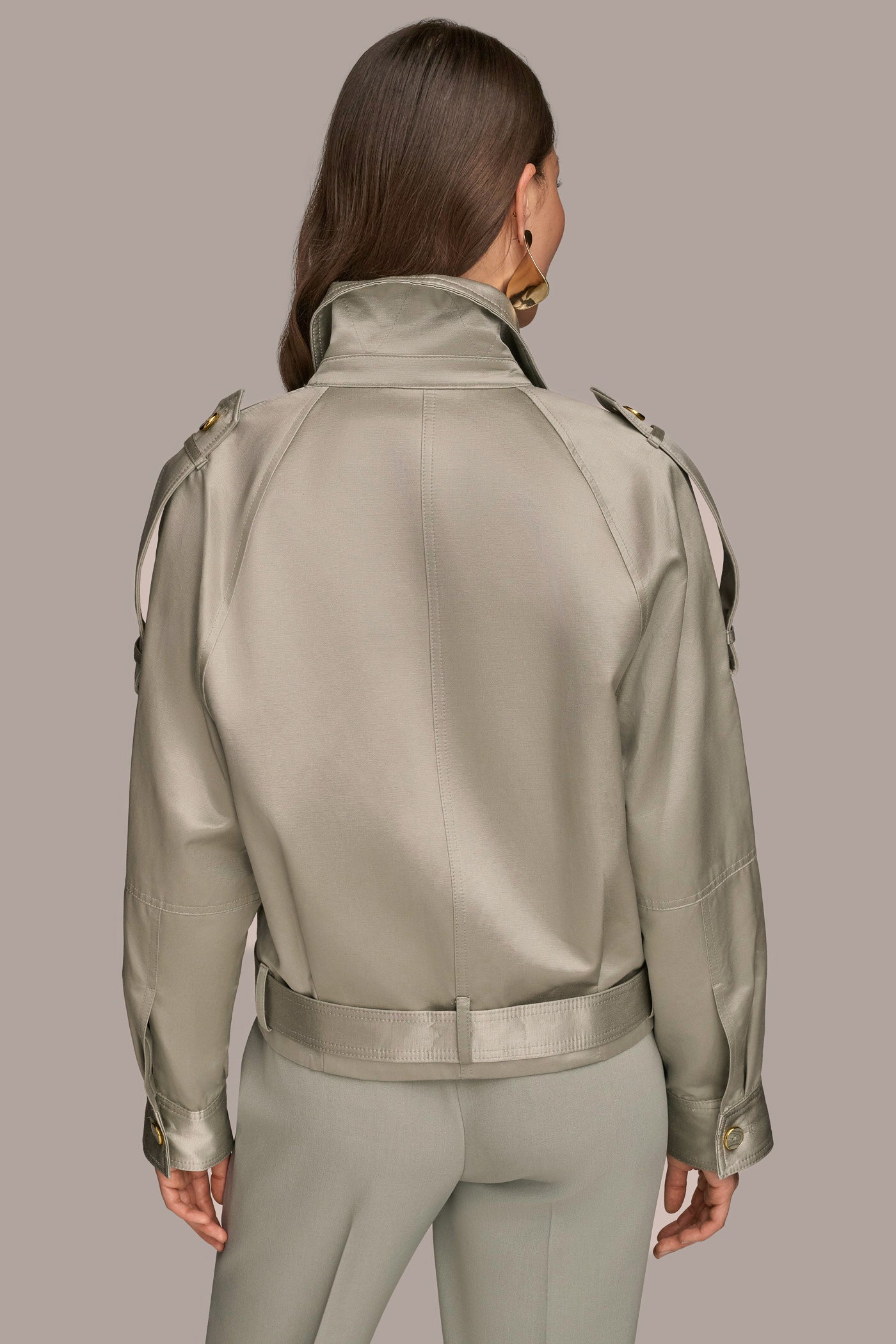 BELTED SATIN BIKER JACKET | View 2 | Coats & Jackets BELTED SATIN BIKER JACKET | View 2 | Coats & Jackets