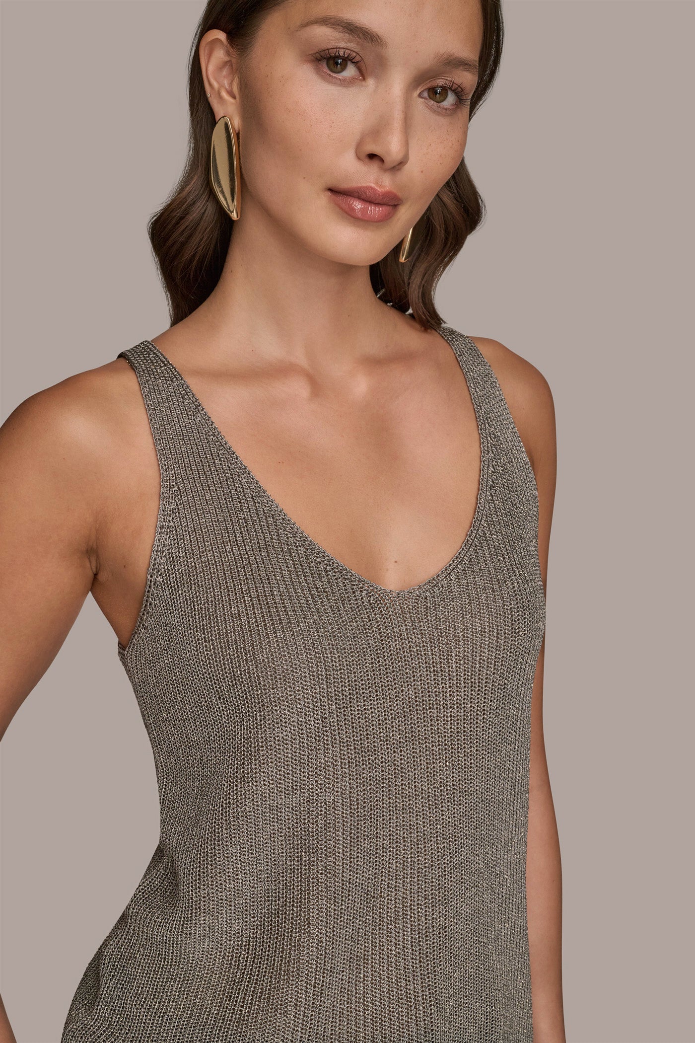 V-NECK METALLIC SWEATER SHELL VIEW 4 | New clothing V-NECK METALLIC SWEATER SHELL VIEW 4 | New clothing