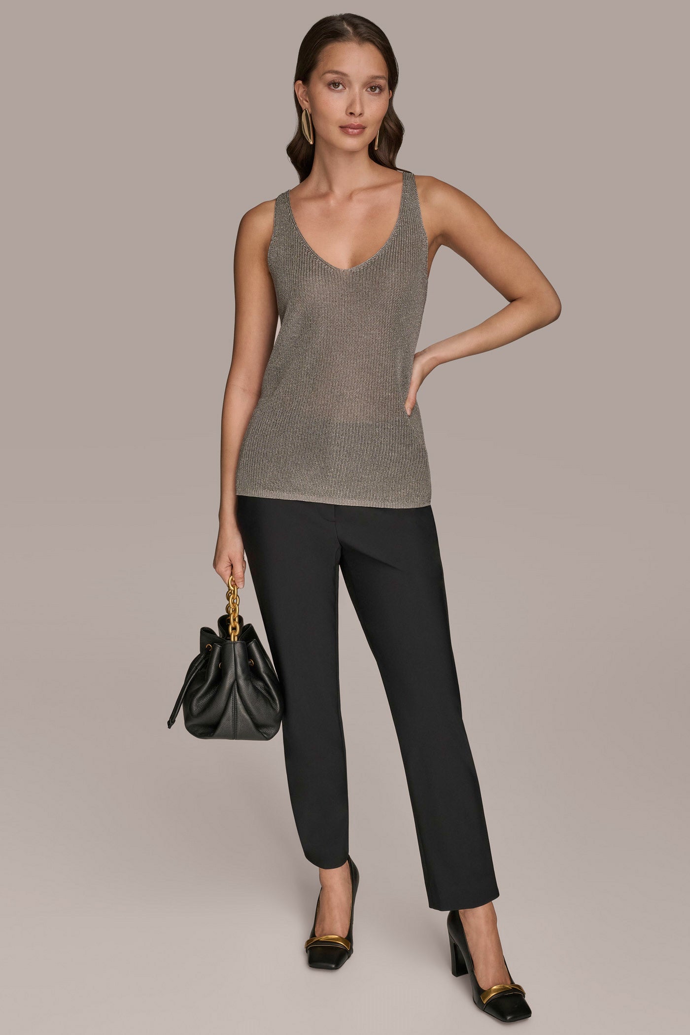 V-NECK METALLIC SWEATER SHELL VIEW 6 | New clothing V-NECK METALLIC SWEATER SHELL VIEW 6 | New clothing