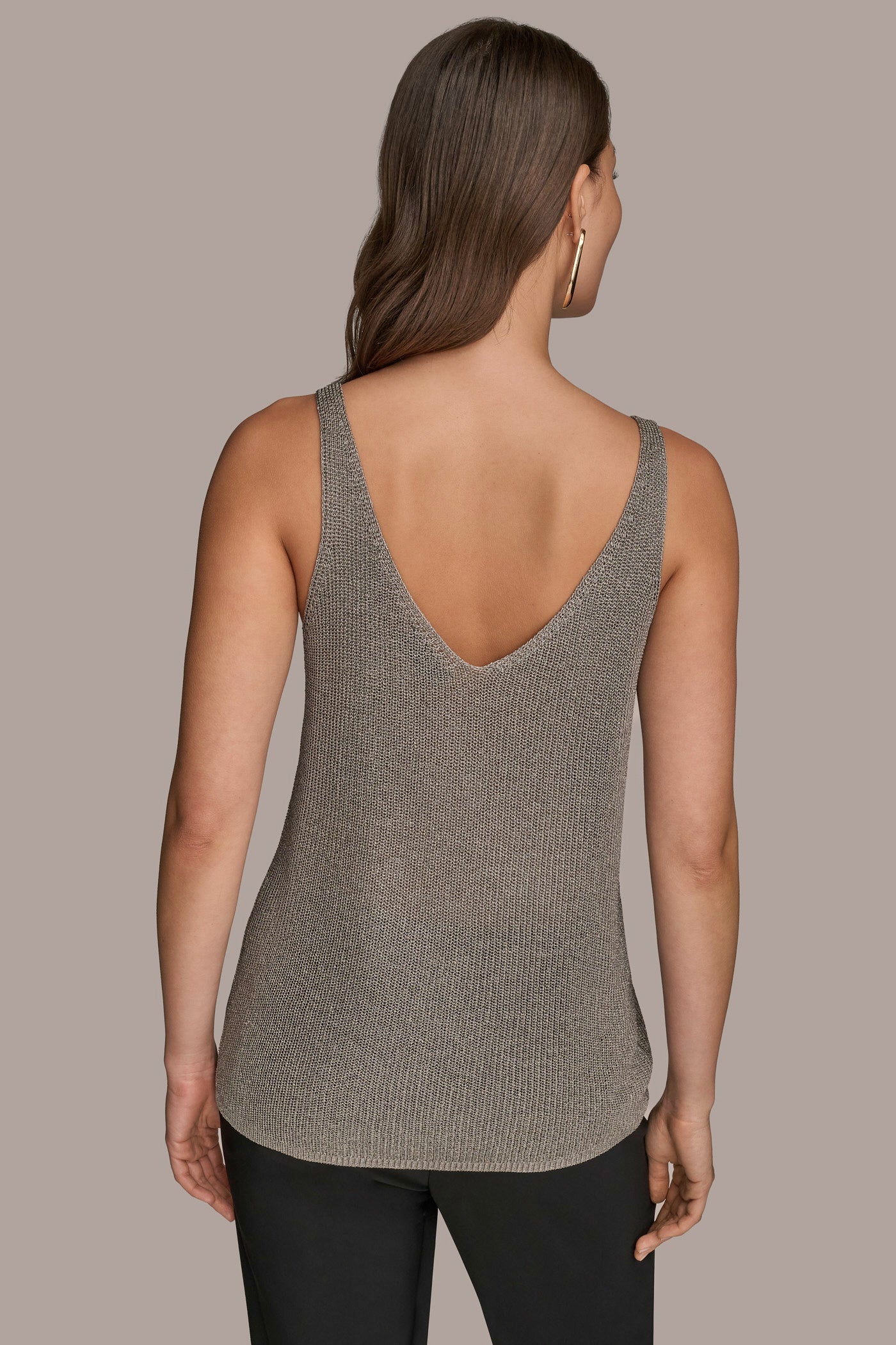 V-NECK METALLIC SWEATER SHELL | View 2 | New clothing V-NECK METALLIC SWEATER SHELL | View 2 | New clothing