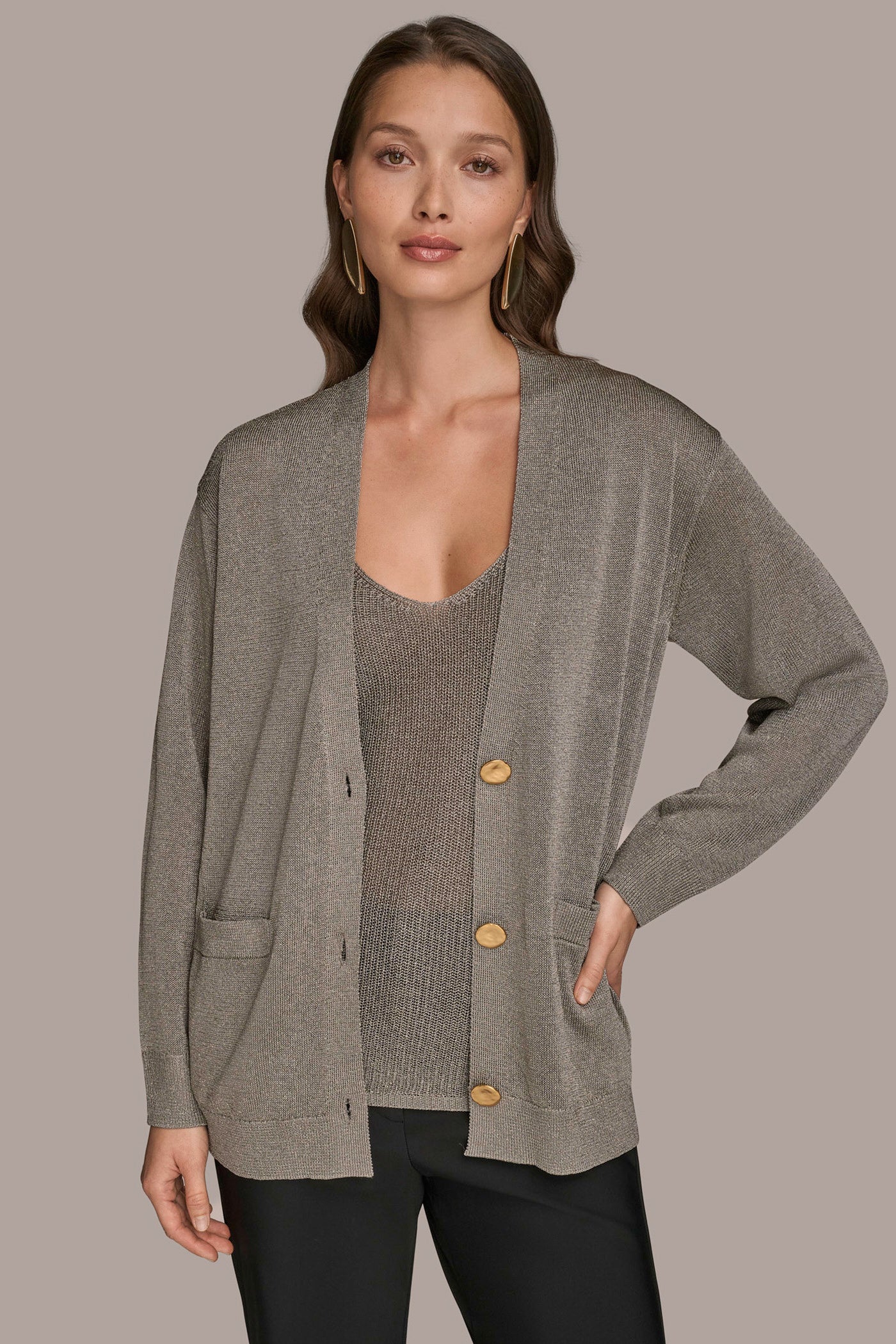 OVERSIZED METALLIC CARDIGAN VIEW 4 | Clothing OVERSIZED METALLIC CARDIGAN VIEW 4 | Clothing