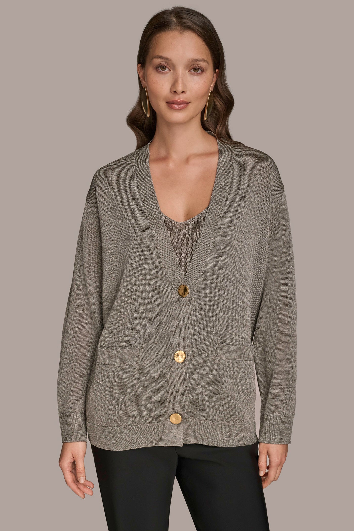 OVERSIZED METALLIC CARDIGAN | View 1 | Clothing OVERSIZED METALLIC CARDIGAN | View 1 | Clothing