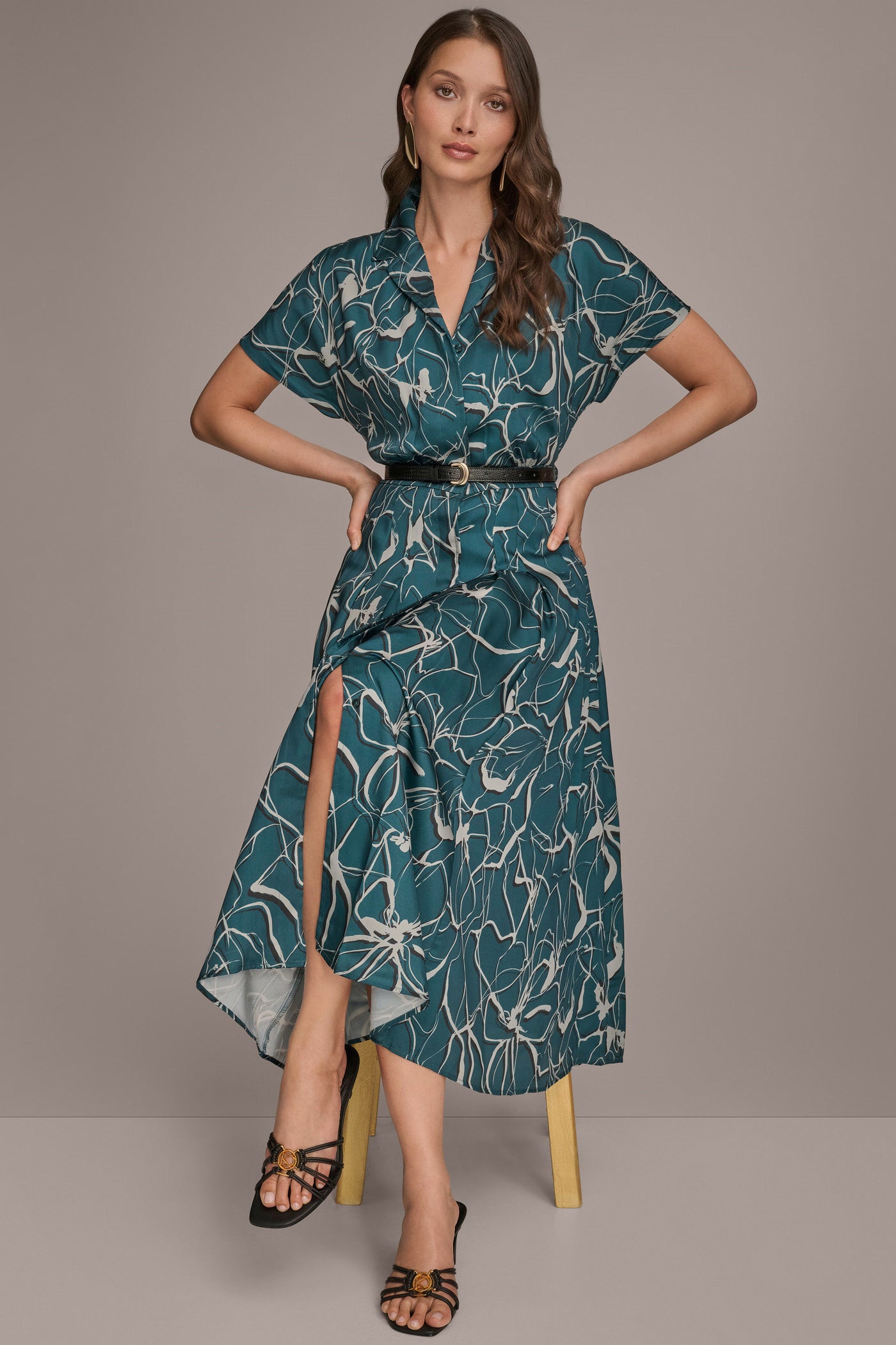 BELTED PRINTED MIDI SHIRT DRESS VIEW 10 | Essential Dresses BELTED PRINTED MIDI SHIRT DRESS VIEW 10 | Essential Dresses