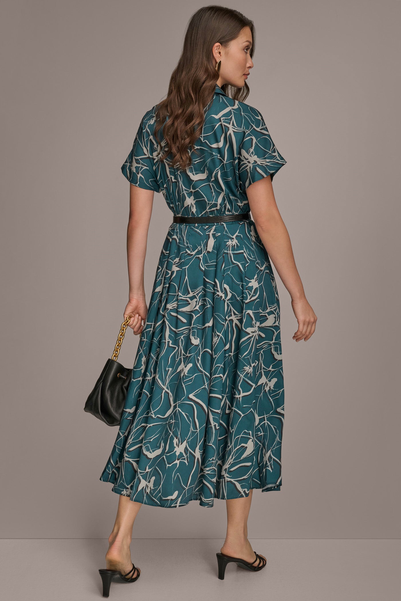 BELTED PRINTED MIDI SHIRT DRESS VIEW 6 | Essential Dresses BELTED PRINTED MIDI SHIRT DRESS VIEW 6 | Essential Dresses