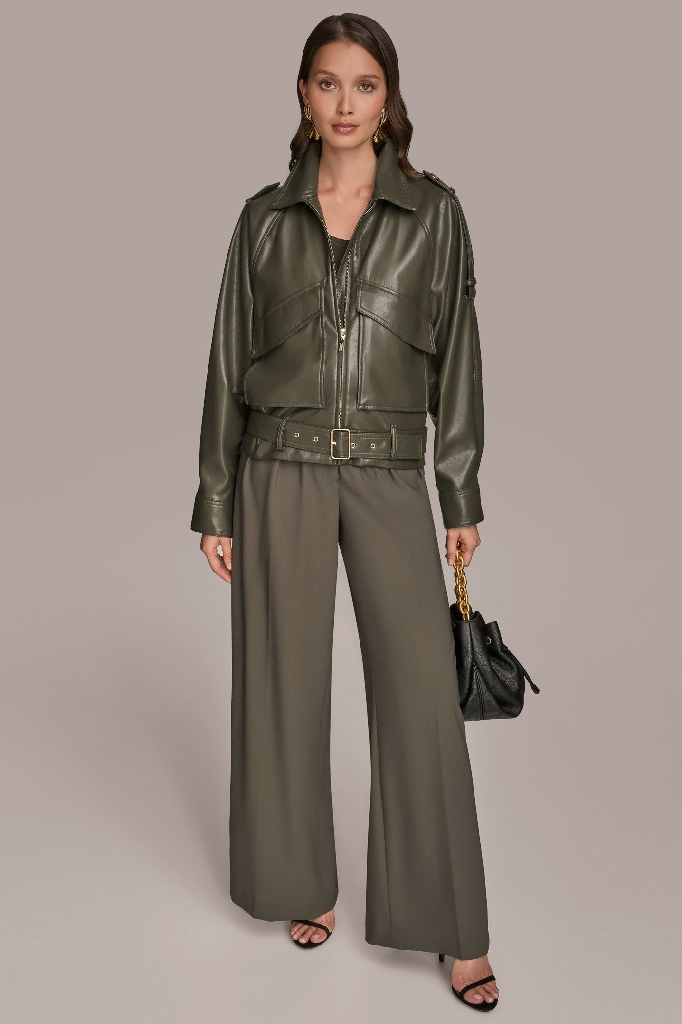 BELTED FAUX LEATHER BIKER JACKET VIEW 9 | Clothing BELTED FAUX LEATHER BIKER JACKET VIEW 9 | Clothing