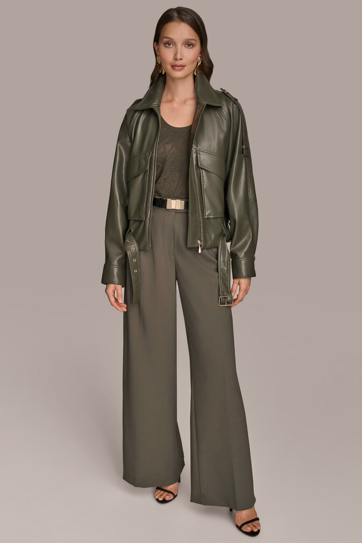 BELTED FAUX LEATHER BIKER JACKET VIEW 8 | Clothing BELTED FAUX LEATHER BIKER JACKET VIEW 8 | Clothing