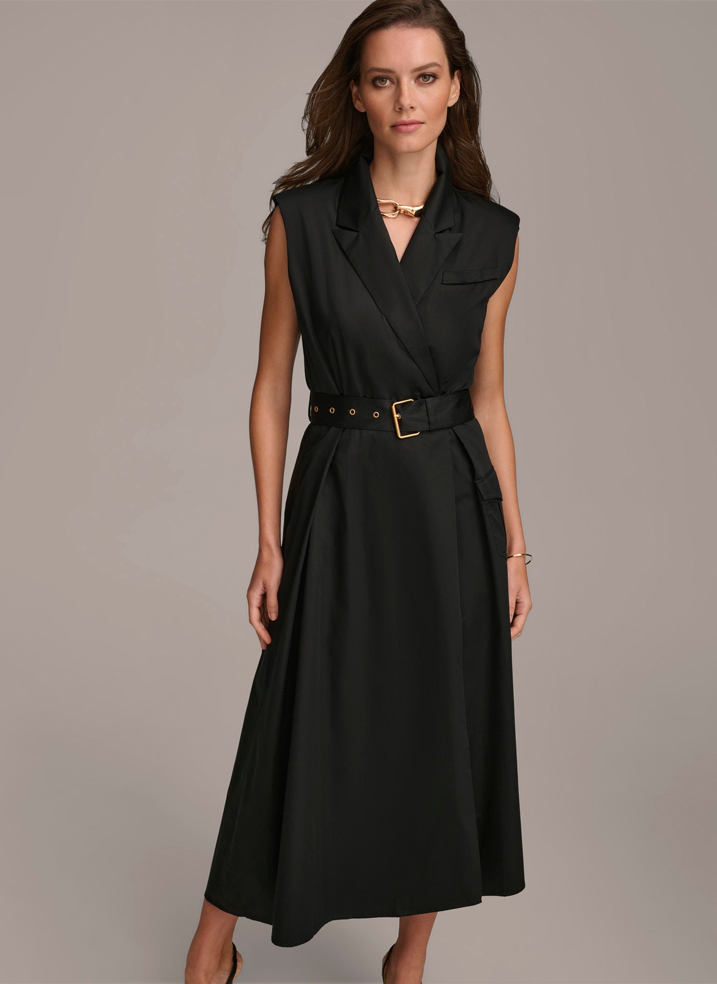 BELTED ASYMMETRICAL DRESS