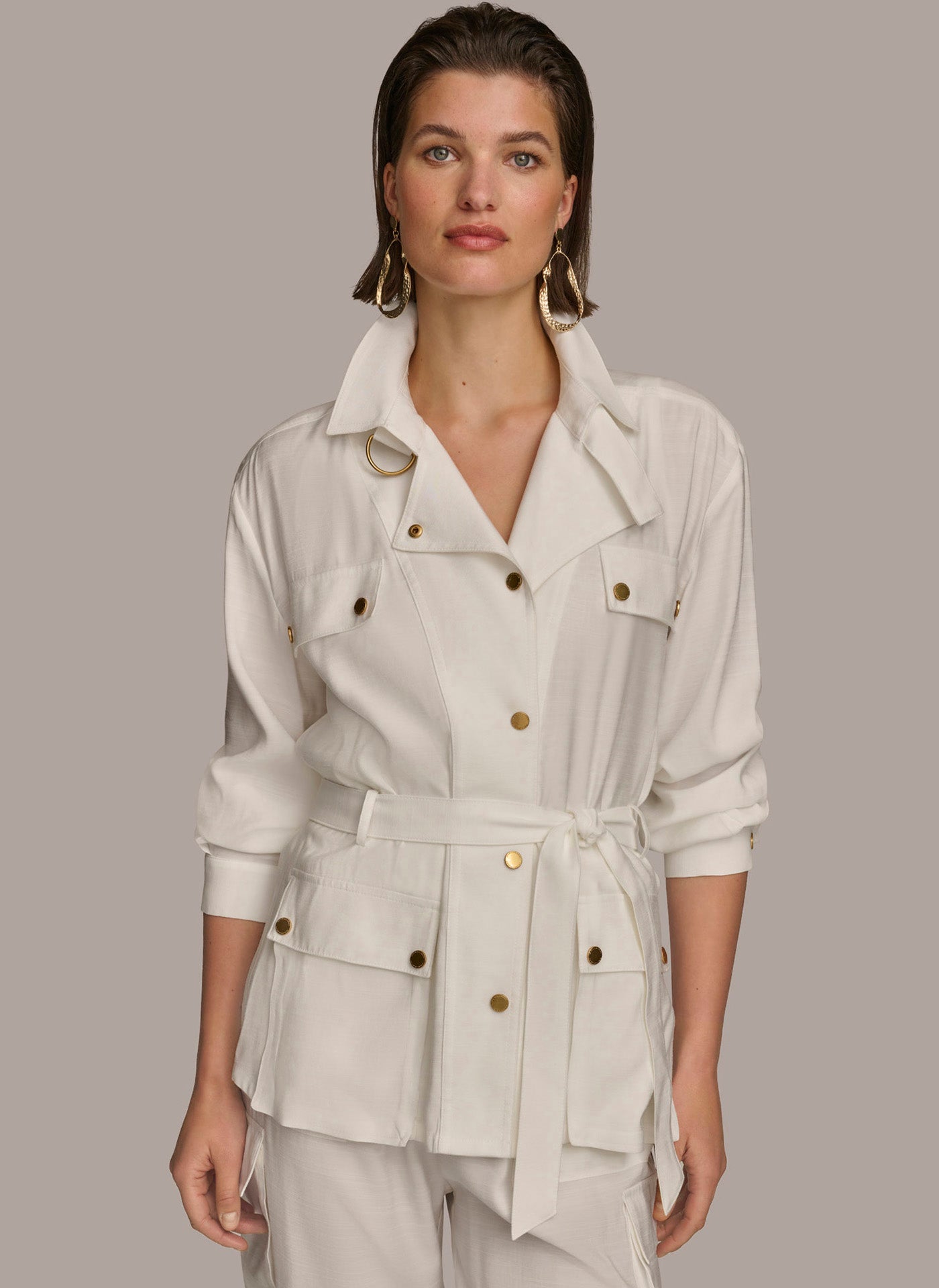 SHORT SLEEVE BELTED UTILITY JACKET | View 1 | Welcome Code Exclusions SHORT SLEEVE BELTED UTILITY JACKET | View 1 | Welcome Code Exclusions