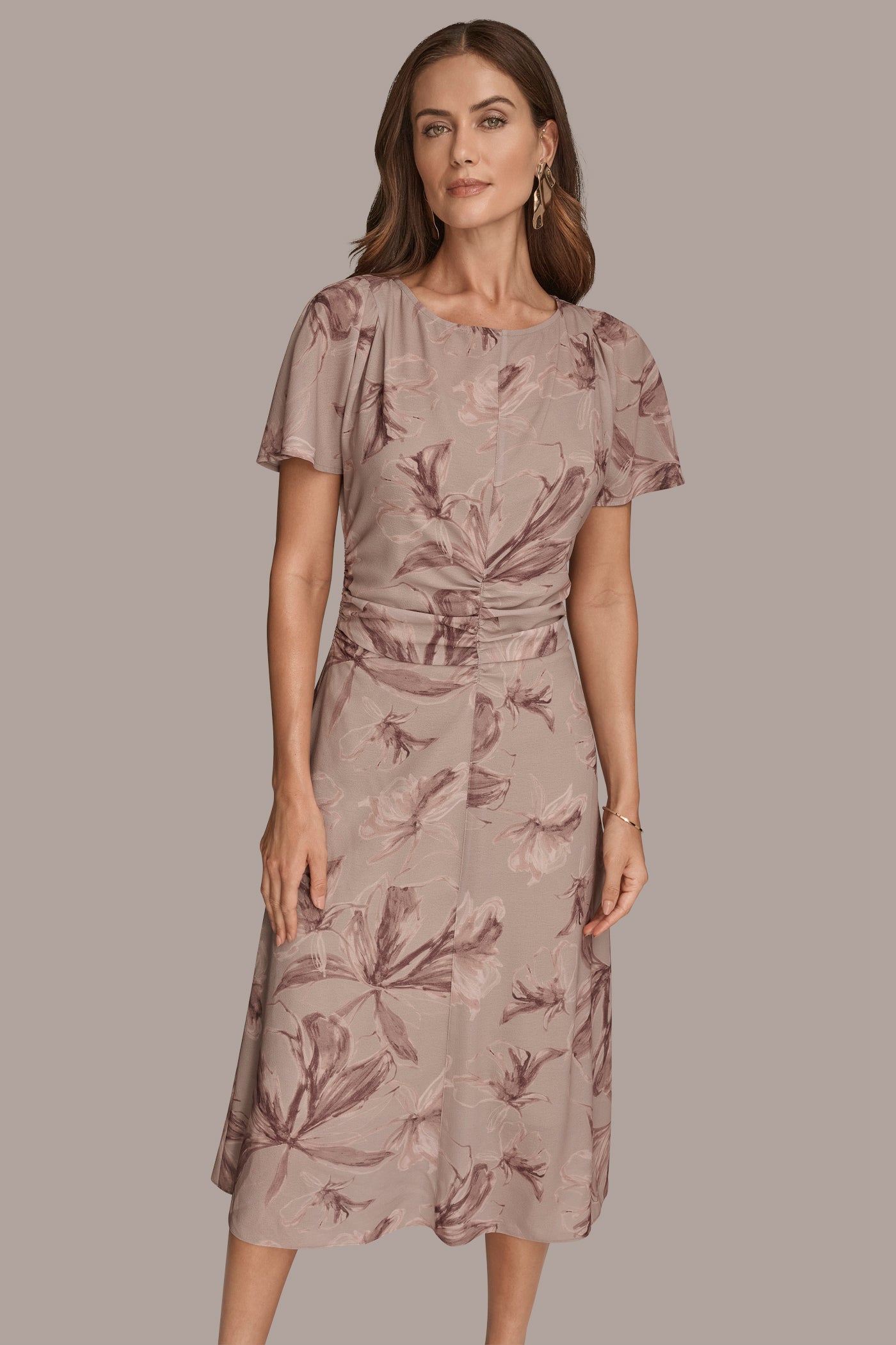 FLORAL RUCHED MIDI DRESS VIEW 4 | Dresses & Jumpsuits FLORAL RUCHED MIDI DRESS VIEW 4 | Dresses & Jumpsuits