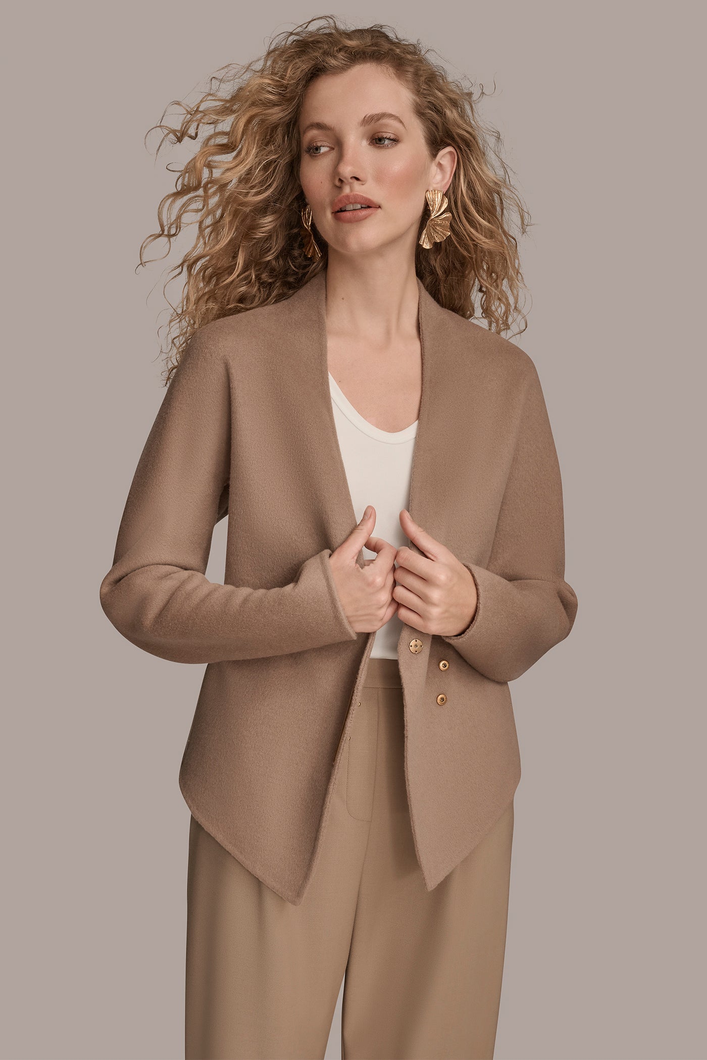 COLLARLESS EMBELLISHED WRAP JACKET VIEW 5 | New Arrivals COLLARLESS EMBELLISHED WRAP JACKET VIEW 5 | New Arrivals