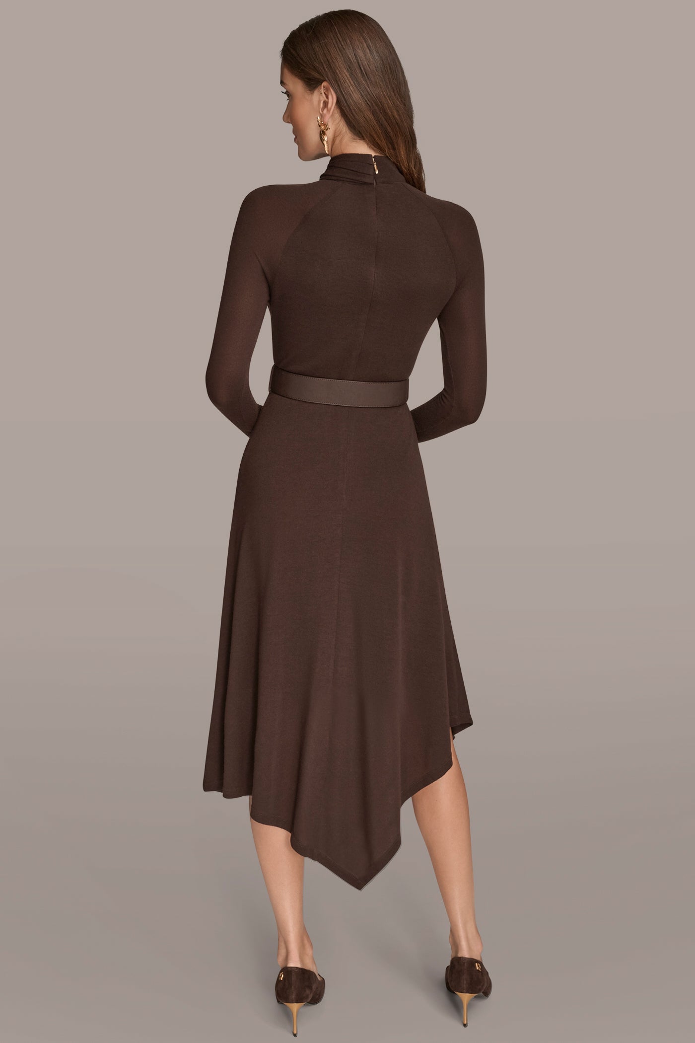 BELTED CROSSOVER MIDI SWEATER DRESS VIEW 3 | Clothing BELTED CROSSOVER MIDI SWEATER DRESS VIEW 3 | Clothing