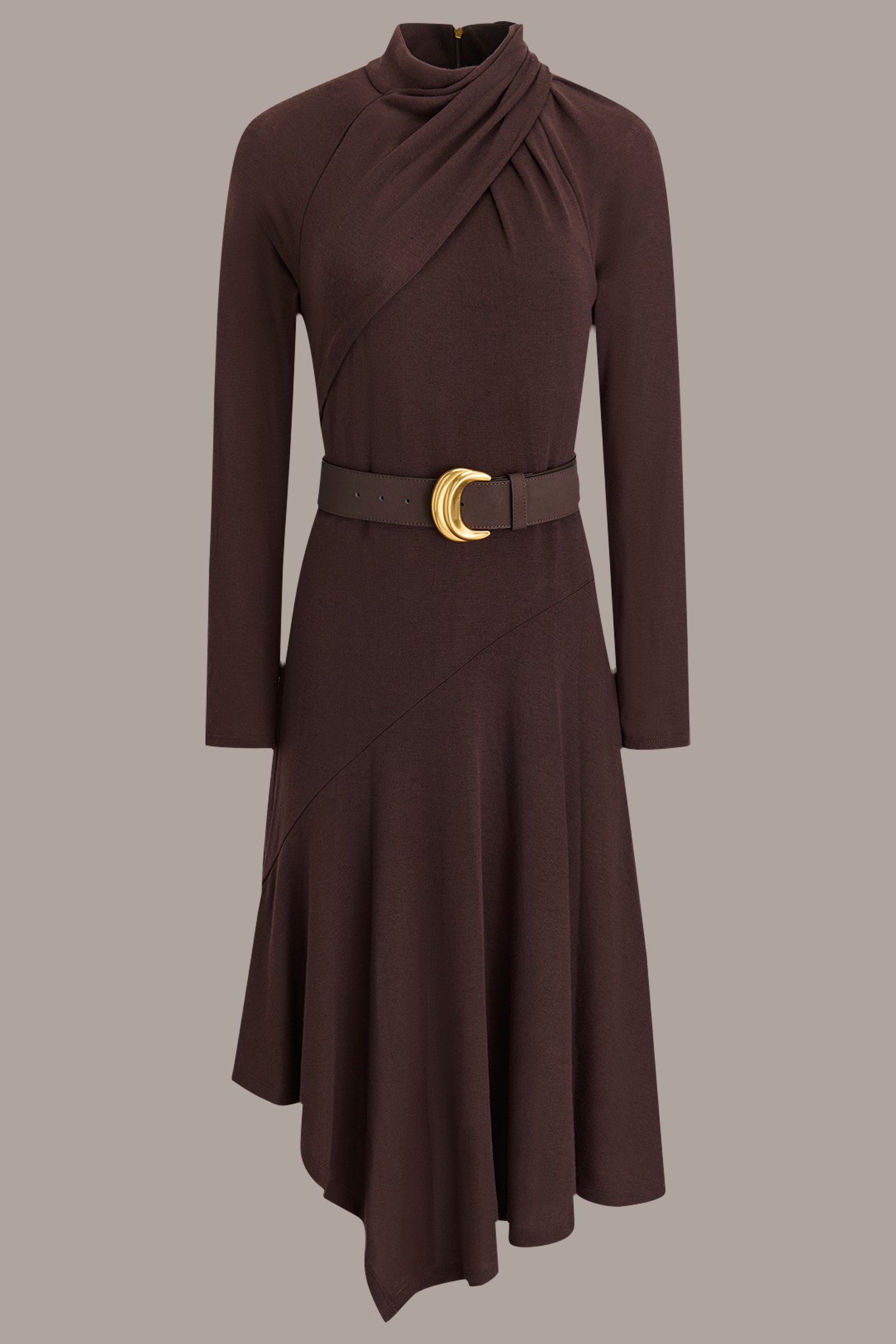 BELTED CROSSOVER MIDI SWEATER DRESS | View 2 | Dresses & Jumpsuits BELTED CROSSOVER MIDI SWEATER DRESS | View 2 | Dresses & Jumpsuits