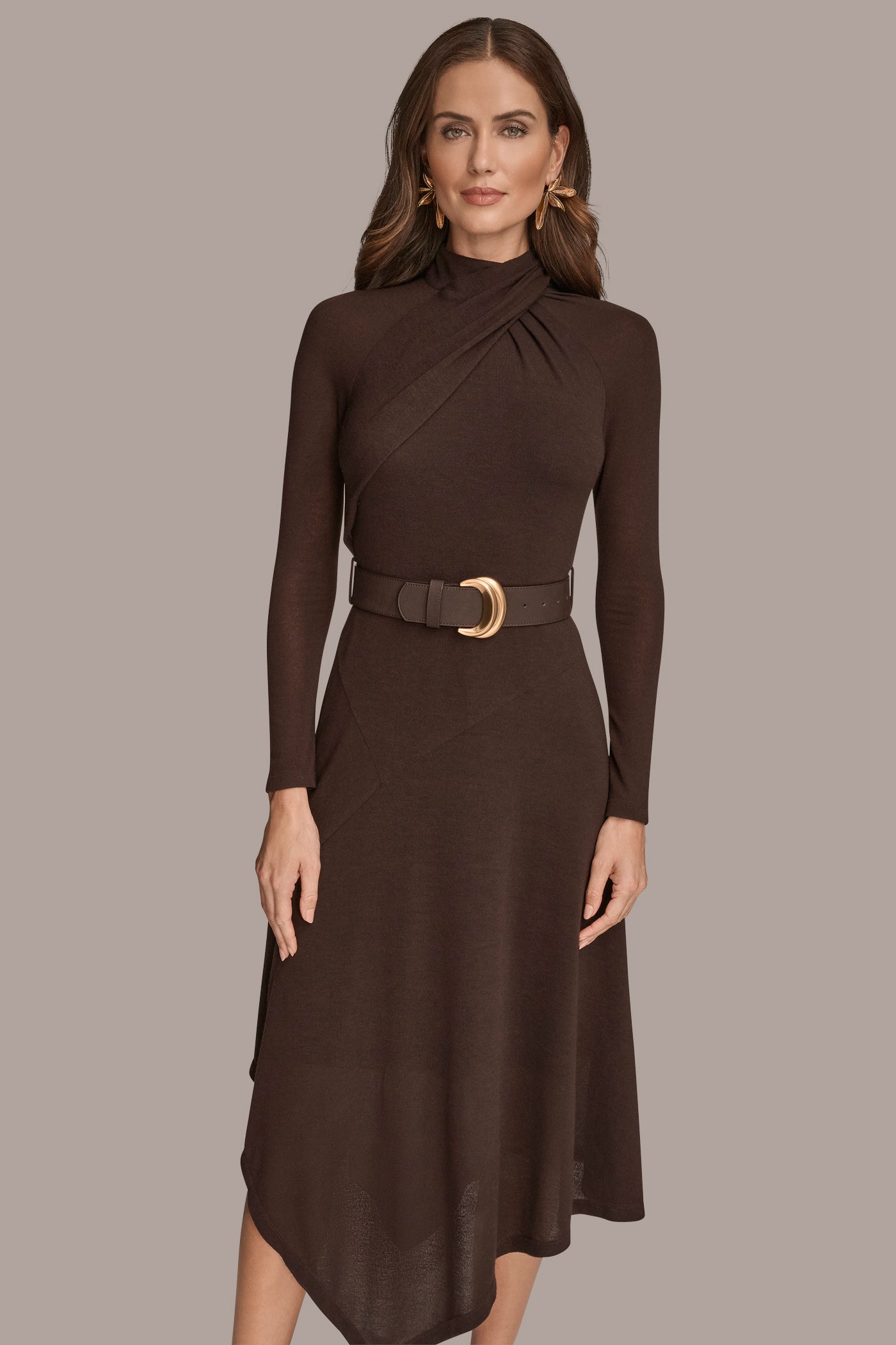 BELTED CROSSOVER MIDI SWEATER DRESS VIEW 5 | Clothing BELTED CROSSOVER MIDI SWEATER DRESS VIEW 5 | Clothing