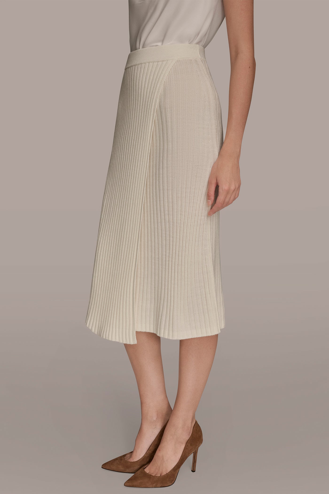 WOOL WRAP-EFFECT MIDI SKIRT VIEW 3 WOOL WRAP-EFFECT MIDI SKIRT VIEW 3