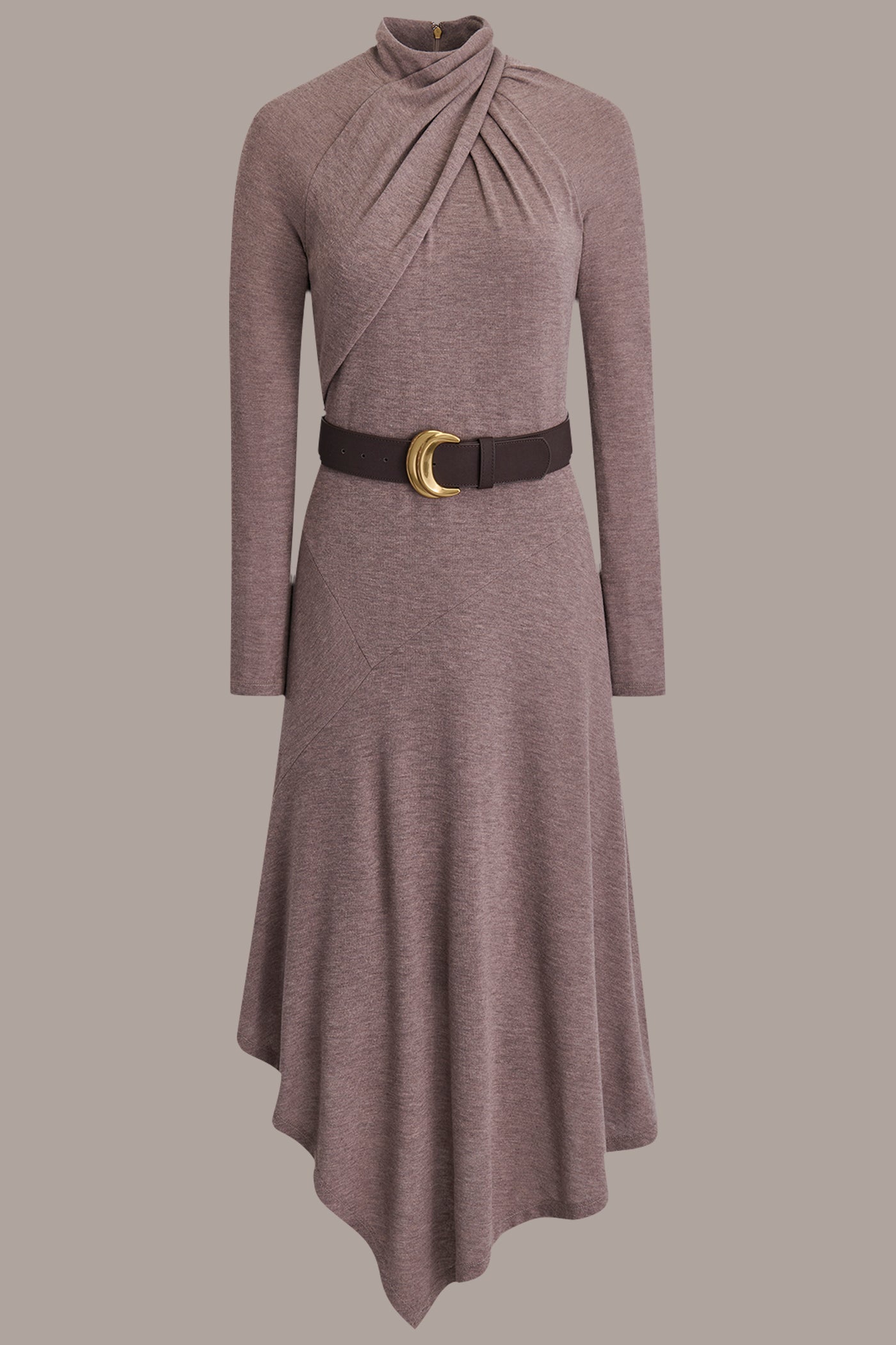 BELTED CROSSOVER MIDI SWEATER DRESS | View 2 | Dresses & Jumpsuits BELTED CROSSOVER MIDI SWEATER DRESS | View 2 | Dresses & Jumpsuits