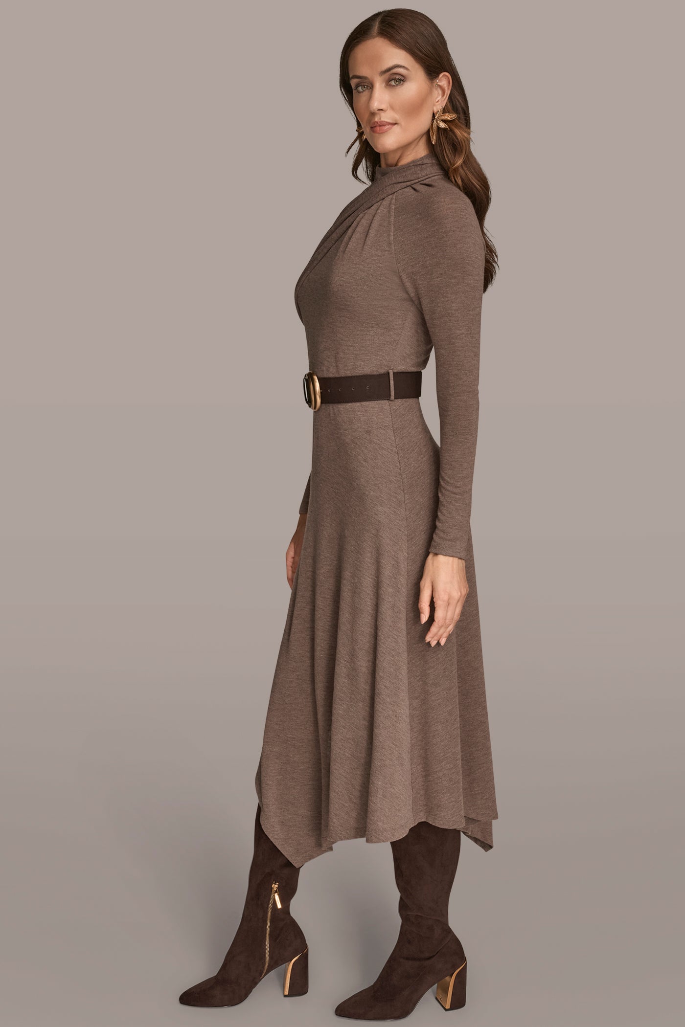 BELTED CROSSOVER MIDI SWEATER DRESS VIEW 4 | Dresses & Jumpsuits BELTED CROSSOVER MIDI SWEATER DRESS VIEW 4 | Dresses & Jumpsuits