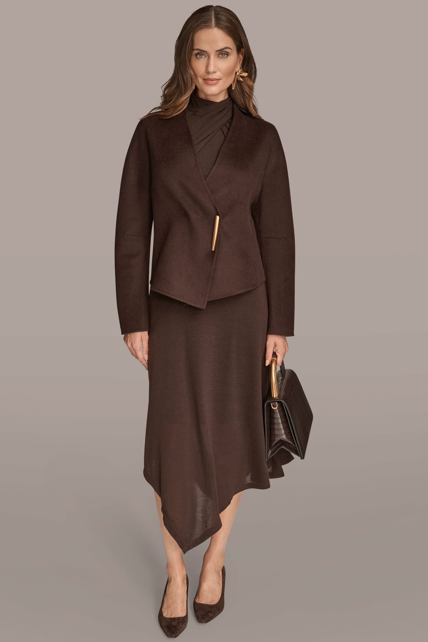 COLLARLESS EMBELLISHED WRAP JACKET VIEW 4 | Coats & Jackets COLLARLESS EMBELLISHED WRAP JACKET VIEW 4 | Coats & Jackets