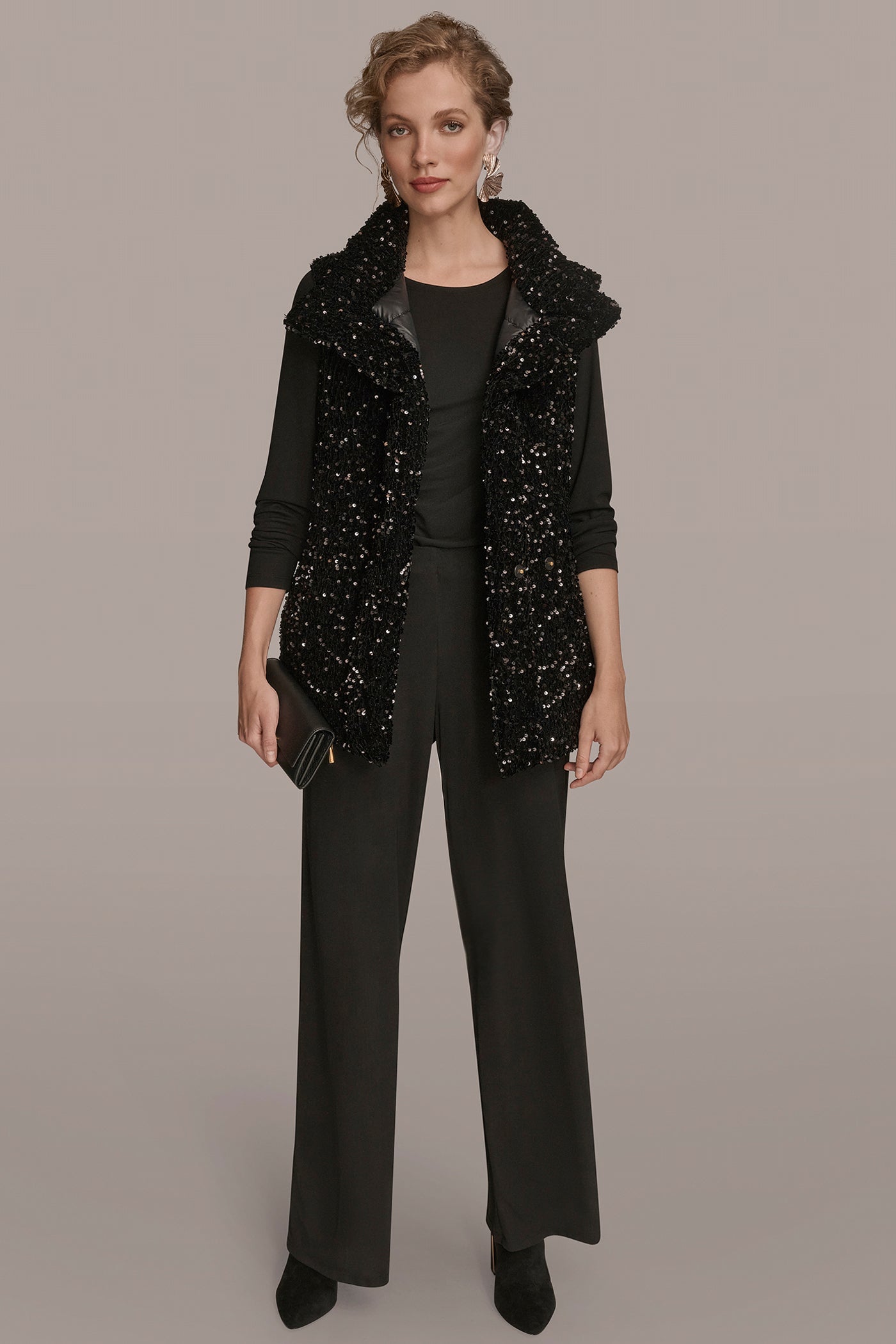 WIDE COLLAR VEST WITH SEQUINS VIEW 9 | Blazers & Vests WIDE COLLAR VEST WITH SEQUINS VIEW 9 | Blazers & Vests