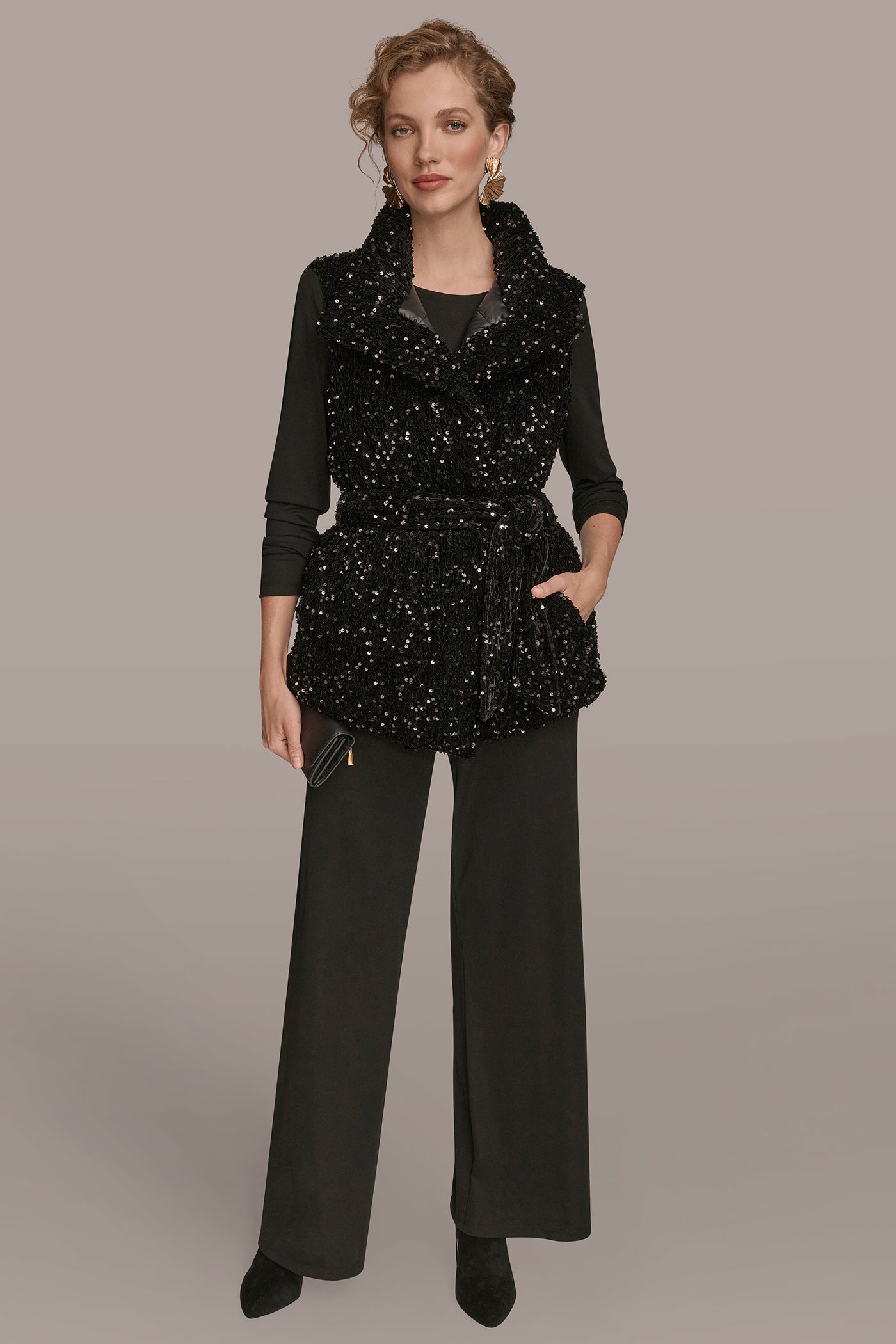 WIDE COLLAR VEST WITH SEQUINS VIEW 8 | Blazers & Vests WIDE COLLAR VEST WITH SEQUINS VIEW 8 | Blazers & Vests