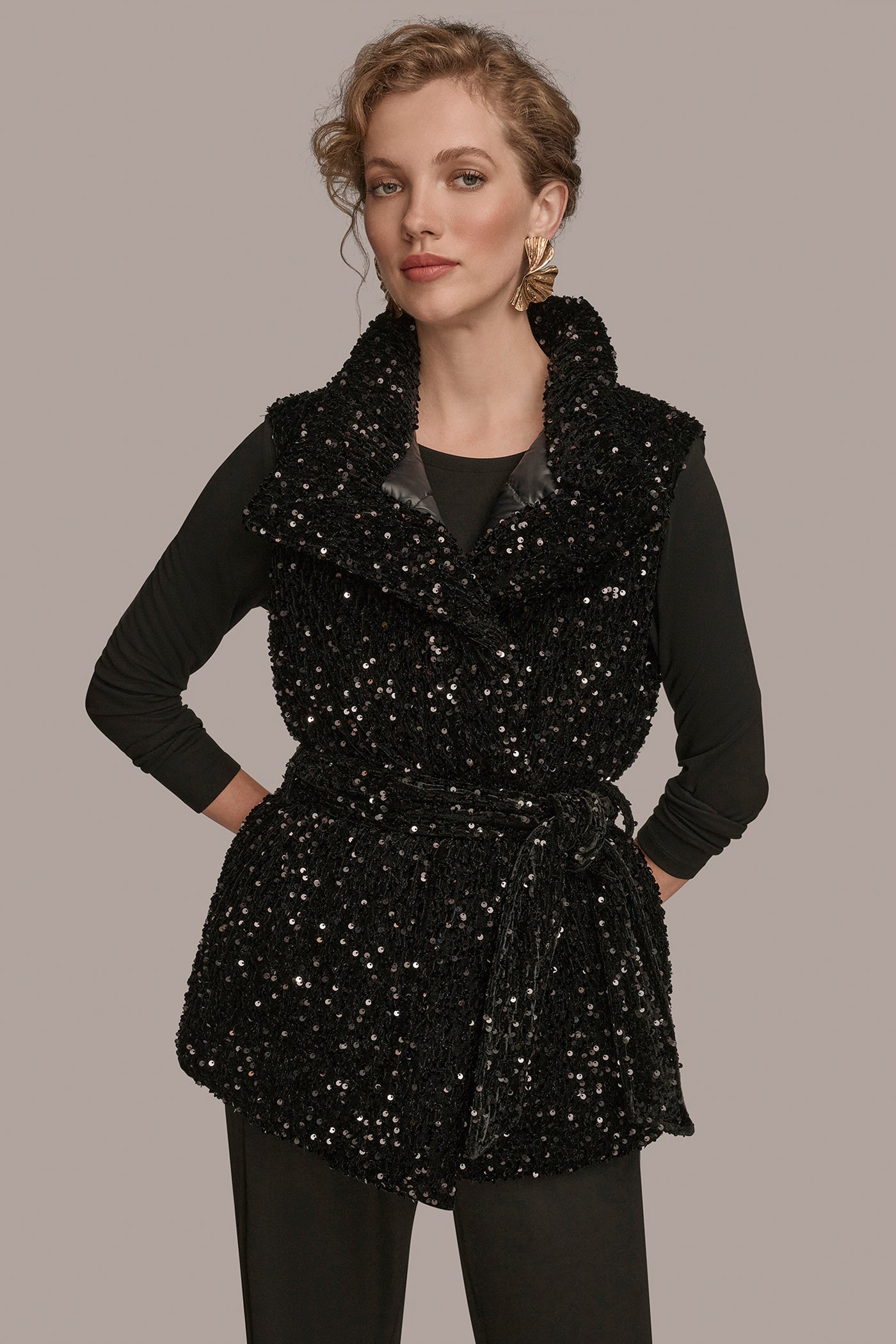 WIDE COLLAR VEST WITH SEQUINS VIEW 7 | Blazers & Vests WIDE COLLAR VEST WITH SEQUINS VIEW 7 | Blazers & Vests
