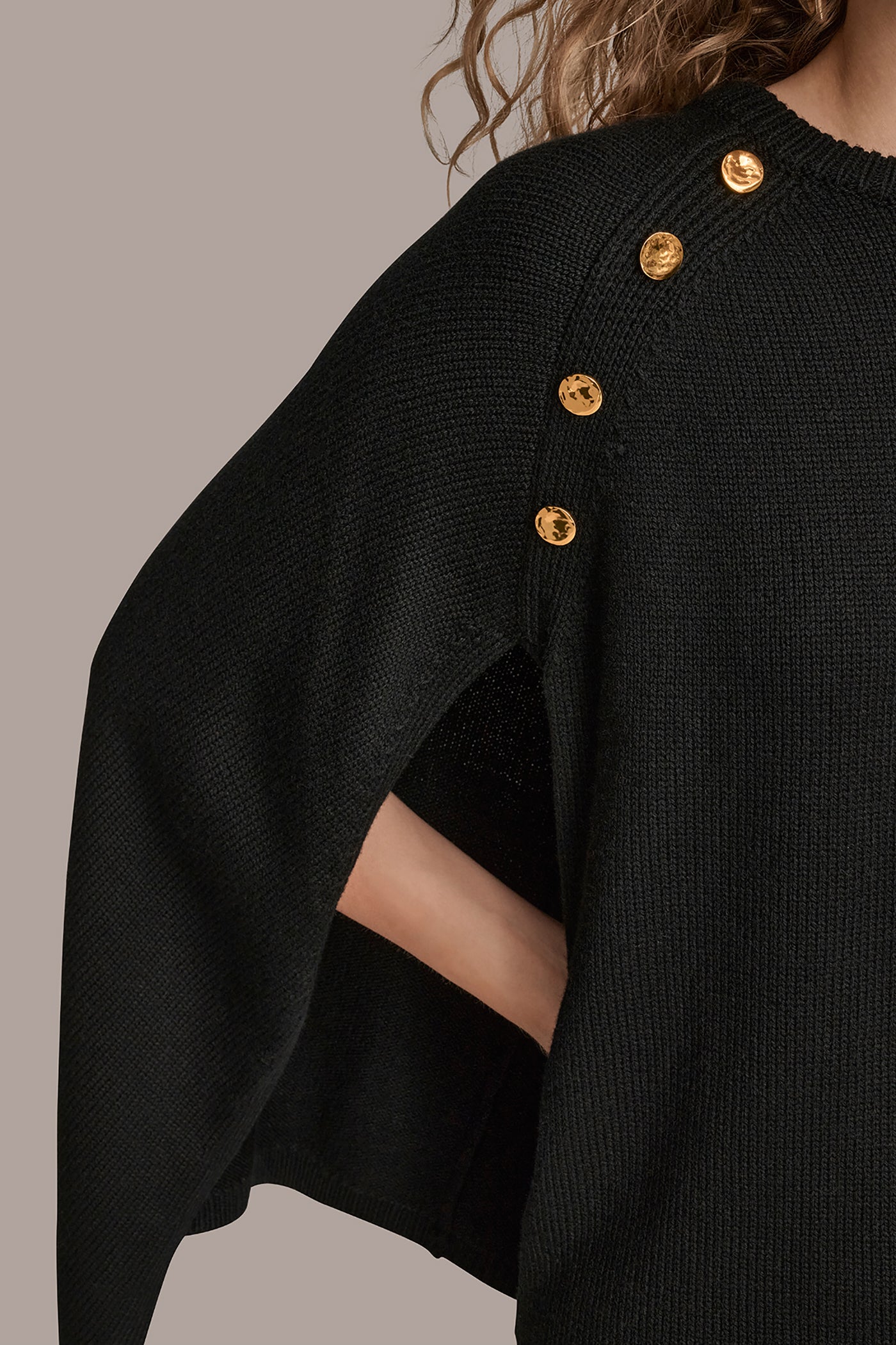 CREW NECK WITH CAPE SHOULDER VIEW 4 | All Products CREW NECK WITH CAPE SHOULDER VIEW 4 | All Products
