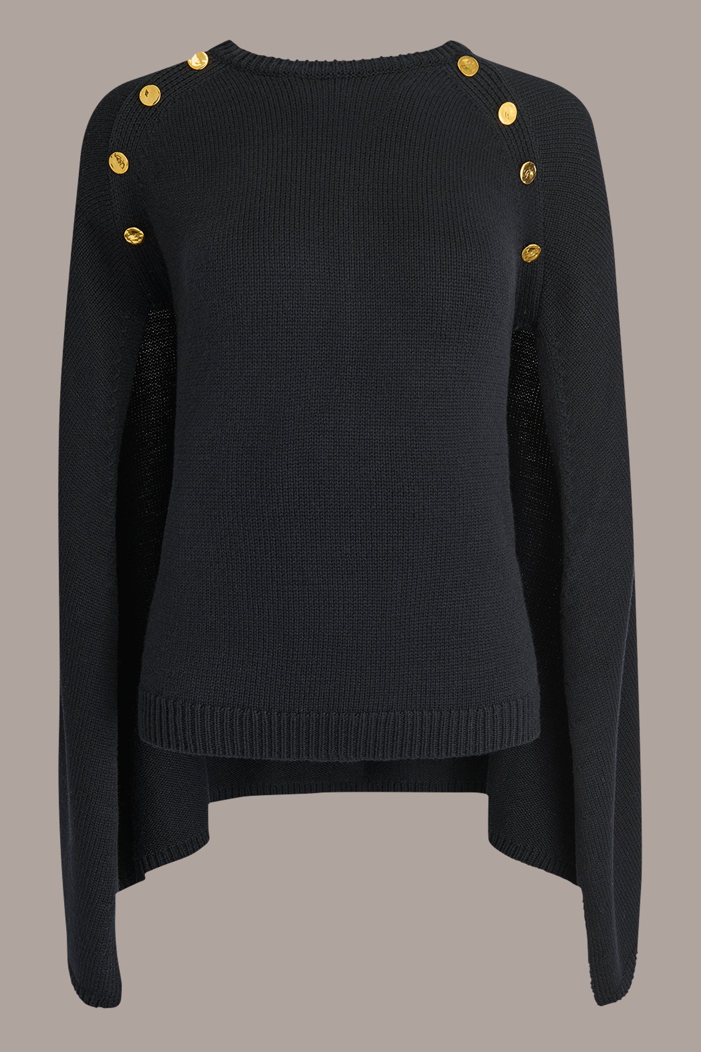 CREW NECK WITH CAPE SHOULDER VIEW 7 | All Products CREW NECK WITH CAPE SHOULDER VIEW 7 | All Products