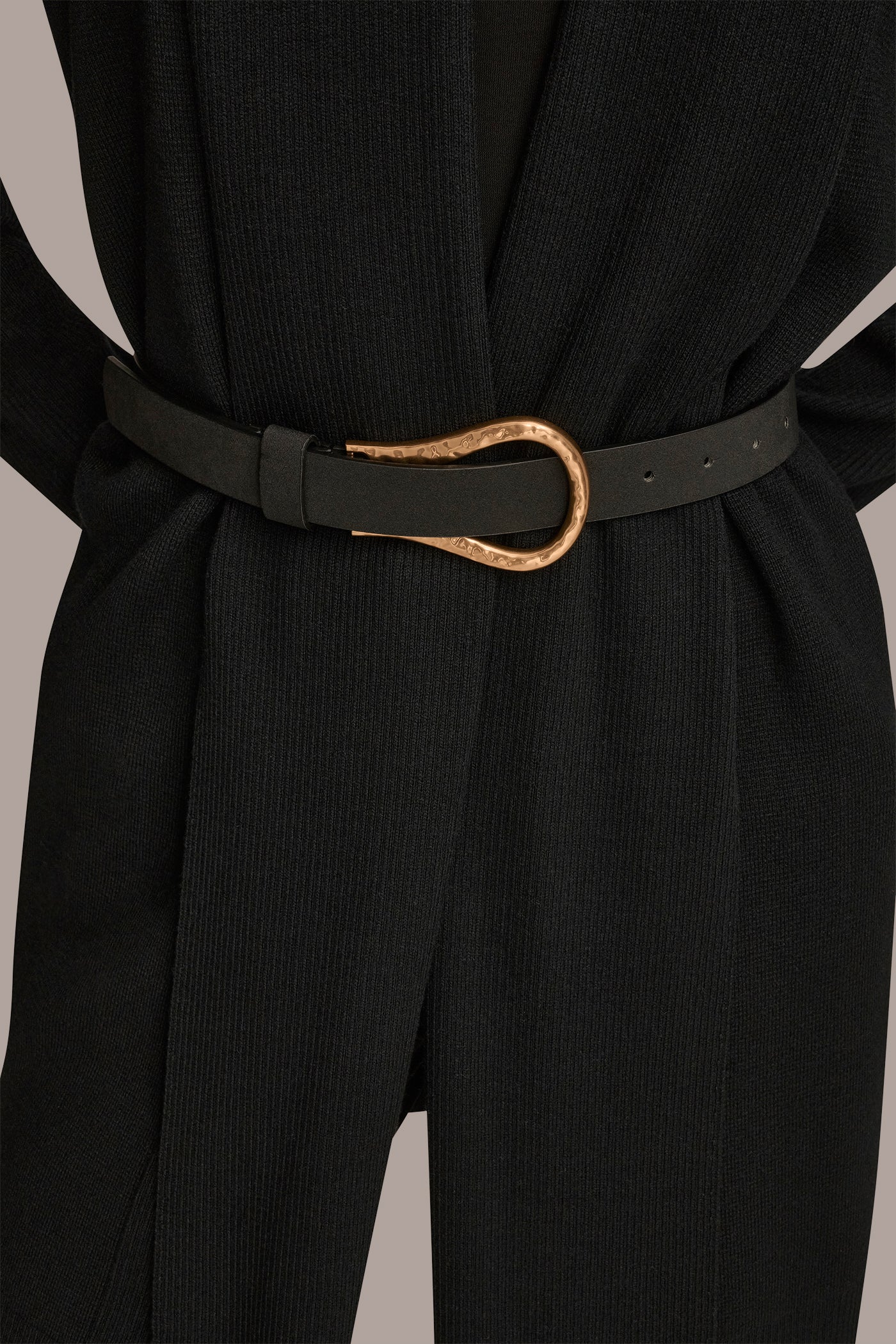 LONG SLEEVE CARDIGAN WITH BAR BELT VIEW 4 | All Products LONG SLEEVE CARDIGAN WITH BAR BELT VIEW 4 | All Products