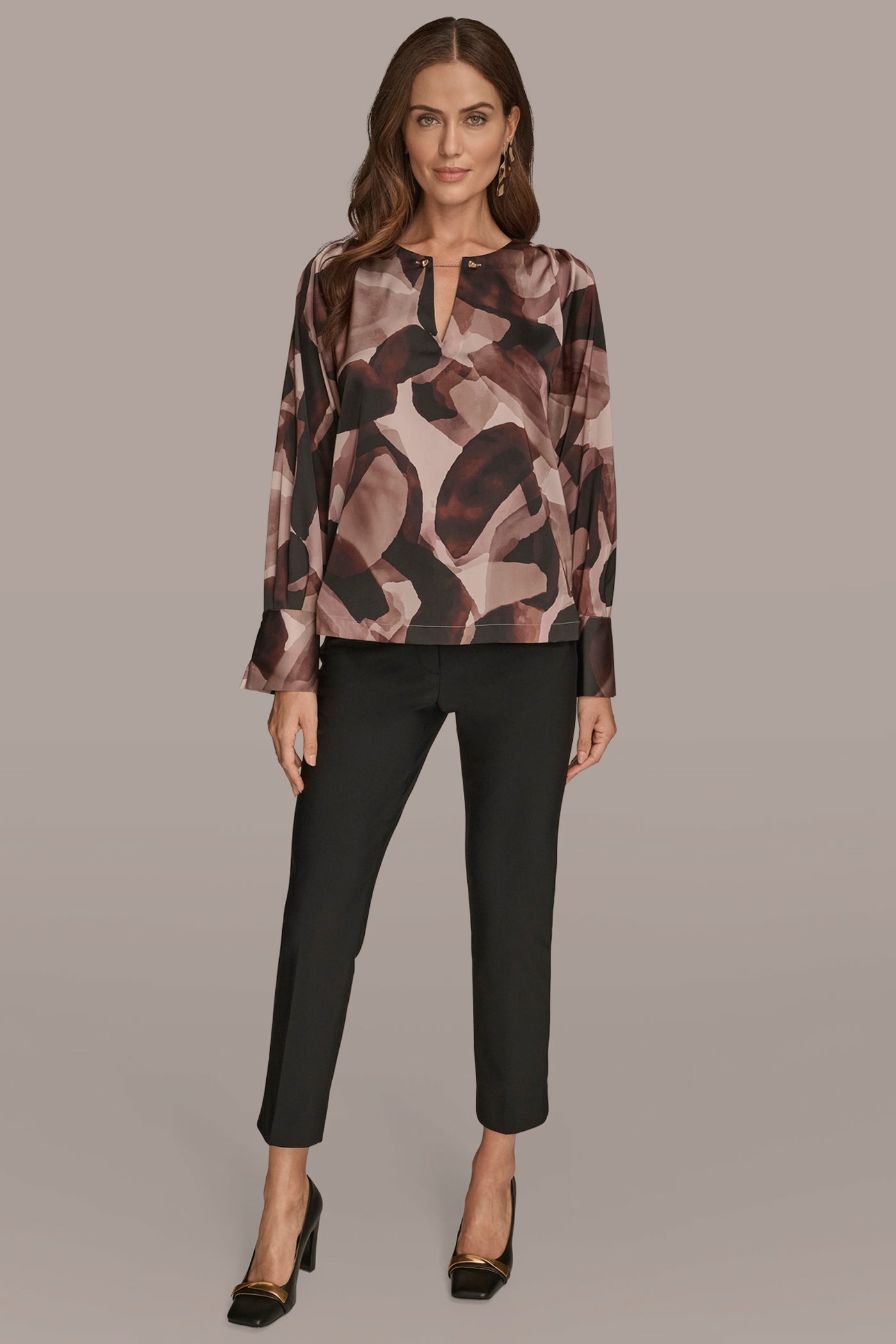 CHAIN-DETAILED PRINTED SATIN TOP VIEW 4 | Tops & Sweaters CHAIN-DETAILED PRINTED SATIN TOP VIEW 4 | Tops & Sweaters