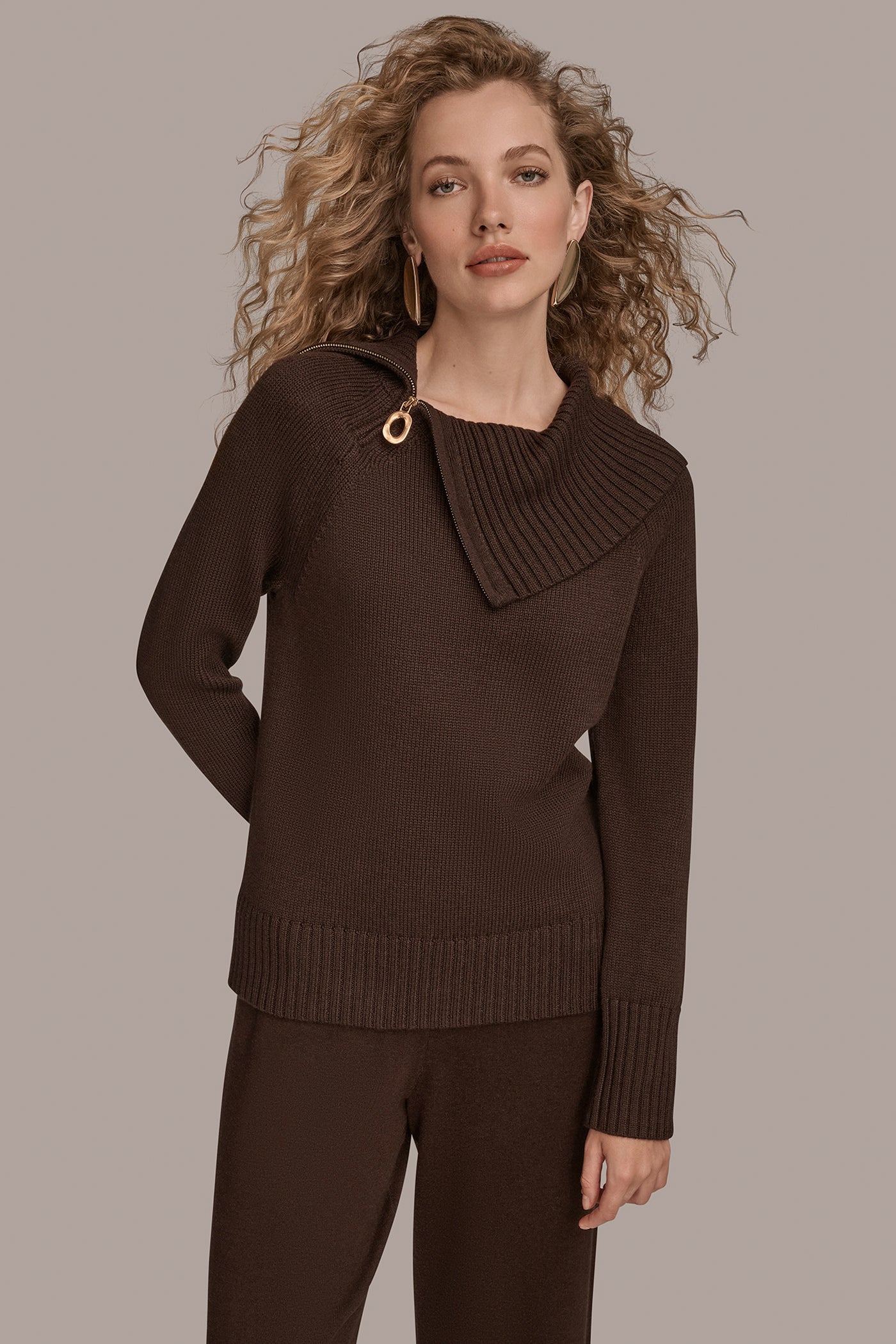 ZIP-DETAILED SPLIT-NECK SWEATER | View 1 | Included in discounts ZIP-DETAILED SPLIT-NECK SWEATER | View 1 | Included in discounts