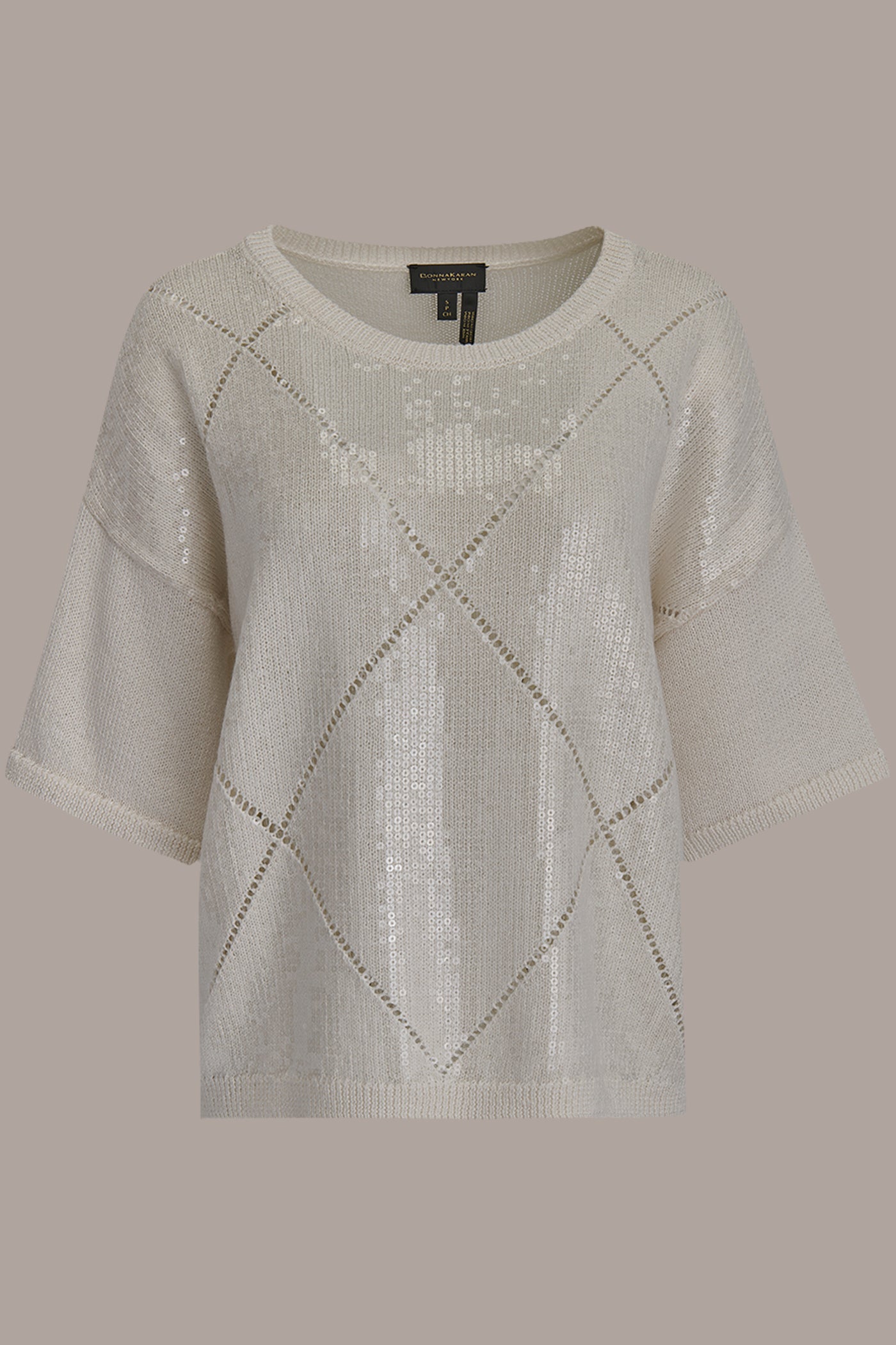 SEQUIN-PANELED DIAMOND STITCH SWEATER VIEW 8 | Included in discounts SEQUIN-PANELED DIAMOND STITCH SWEATER VIEW 8 | Included in discounts