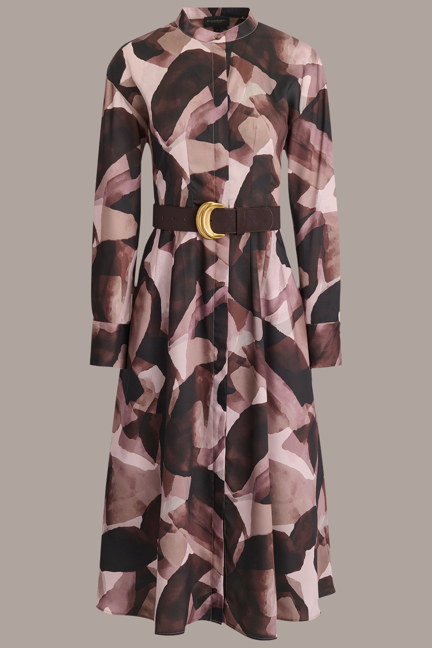 BELTED COLLARLESS MIDI SHIRT DRESS VIEW 7 | Clothing BELTED COLLARLESS MIDI SHIRT DRESS VIEW 7 | Clothing