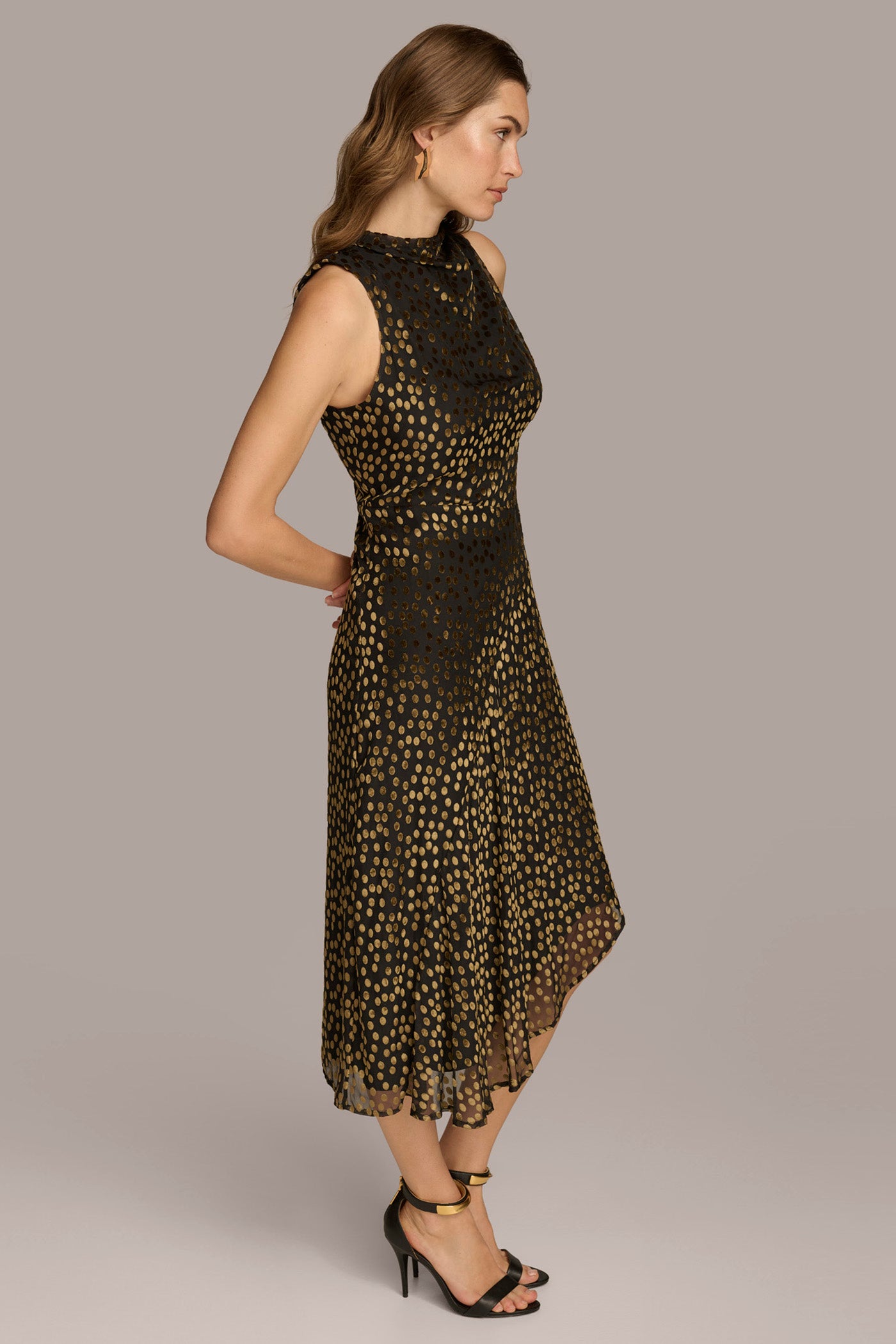 HIGH COWL NECK DRESS VIEW 3 HIGH COWL NECK DRESS VIEW 3