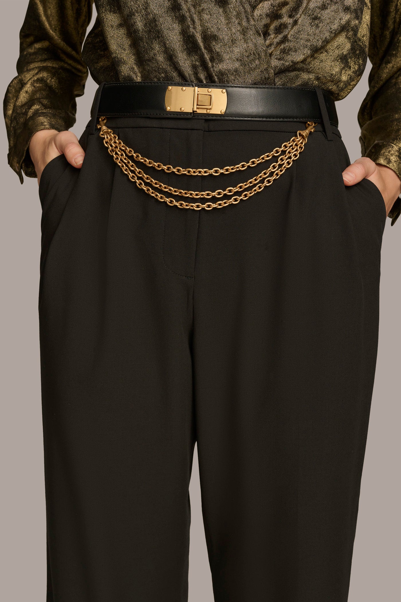 WIDE LEG TROUSER WITH CHAIN BELT VIEW 5 | Sale Pants WIDE LEG TROUSER WITH CHAIN BELT VIEW 5 | Sale Pants
