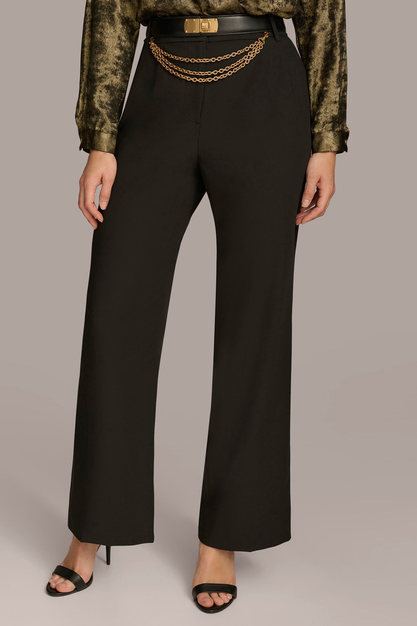 WIDE LEG TROUSER WITH CHAIN BELT | View 1 | BEST IN BLACK WIDE LEG TROUSER WITH CHAIN BELT | View 1 | BEST IN BLACK
