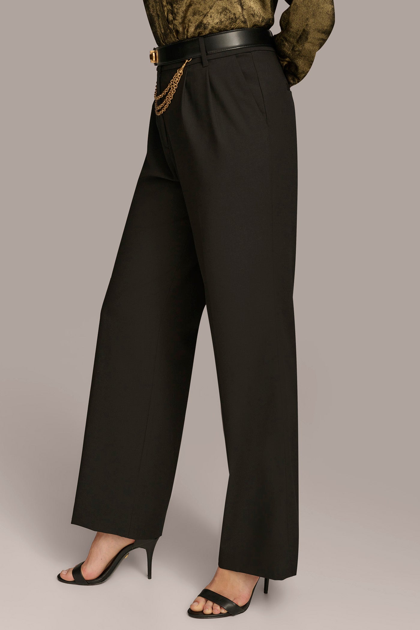 WIDE LEG TROUSER WITH CHAIN BELT VIEW 3 WIDE LEG TROUSER WITH CHAIN BELT VIEW 3