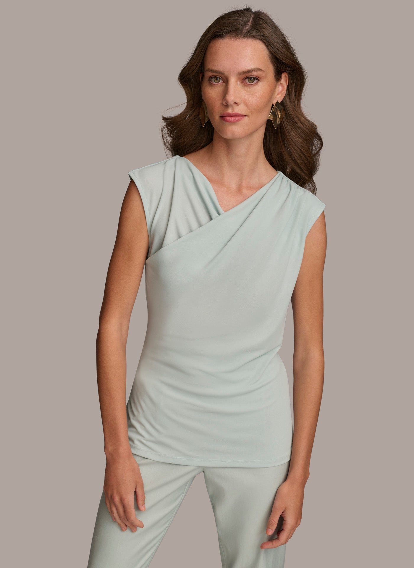ASYMMETRICAL DRAPE SHOULDER TOP | View 1 | Summer Collection ASYMMETRICAL DRAPE SHOULDER TOP | View 1 | Summer Collection